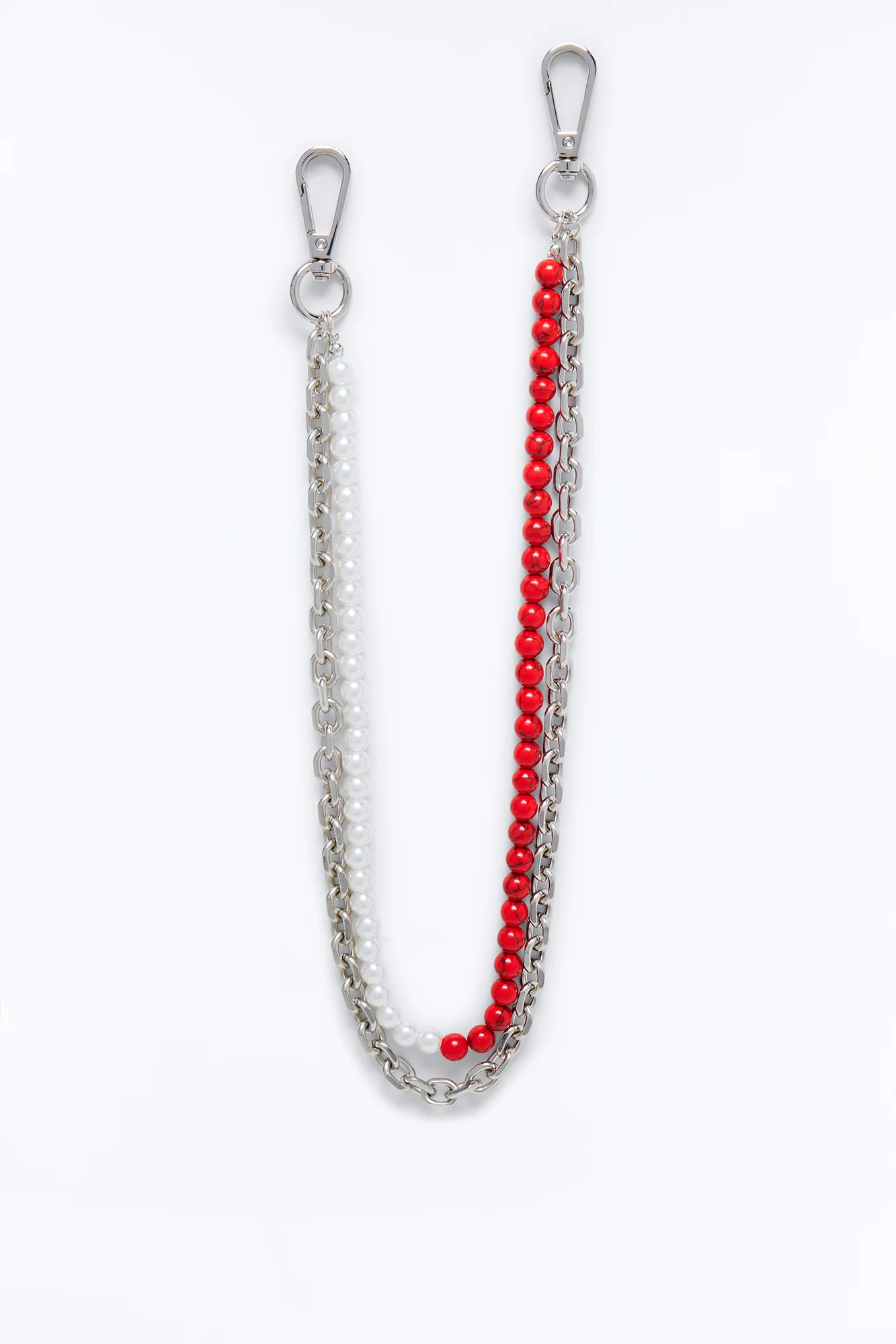 Crimson And Pearl Layered Pant Chain - Silver - Image 3