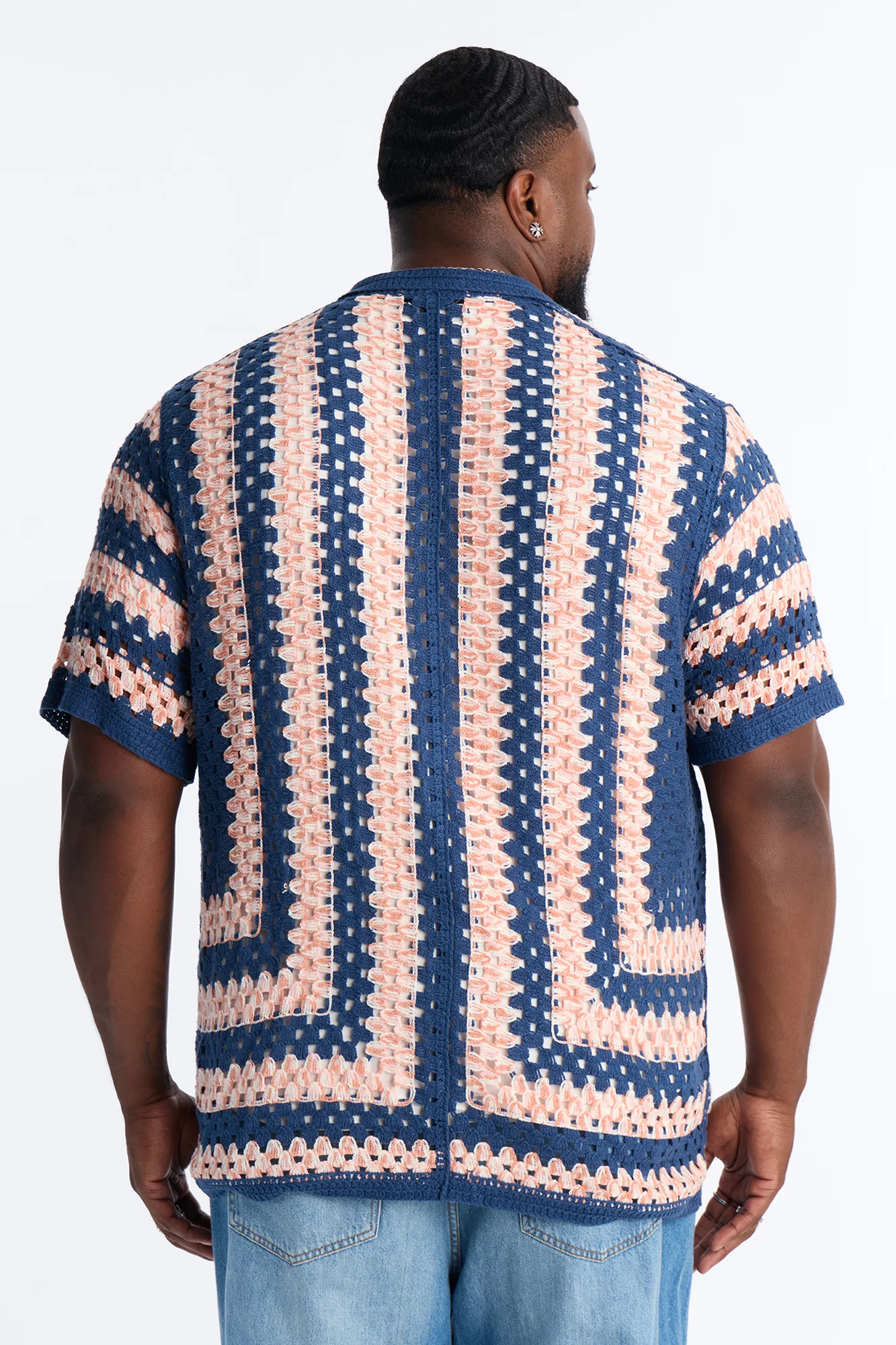 Cropped Color Paradise Crochet Button Up Shirt - Multi Color - Image 8