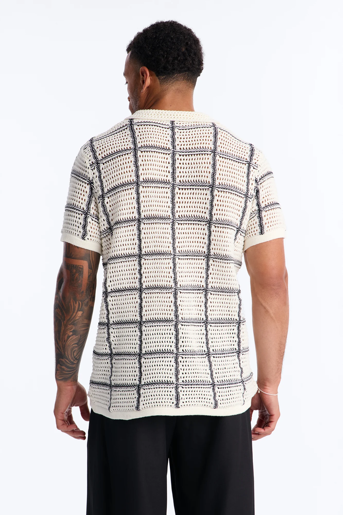 Cropped Crochet Carlton Johnny Polo - Cream - Image 4