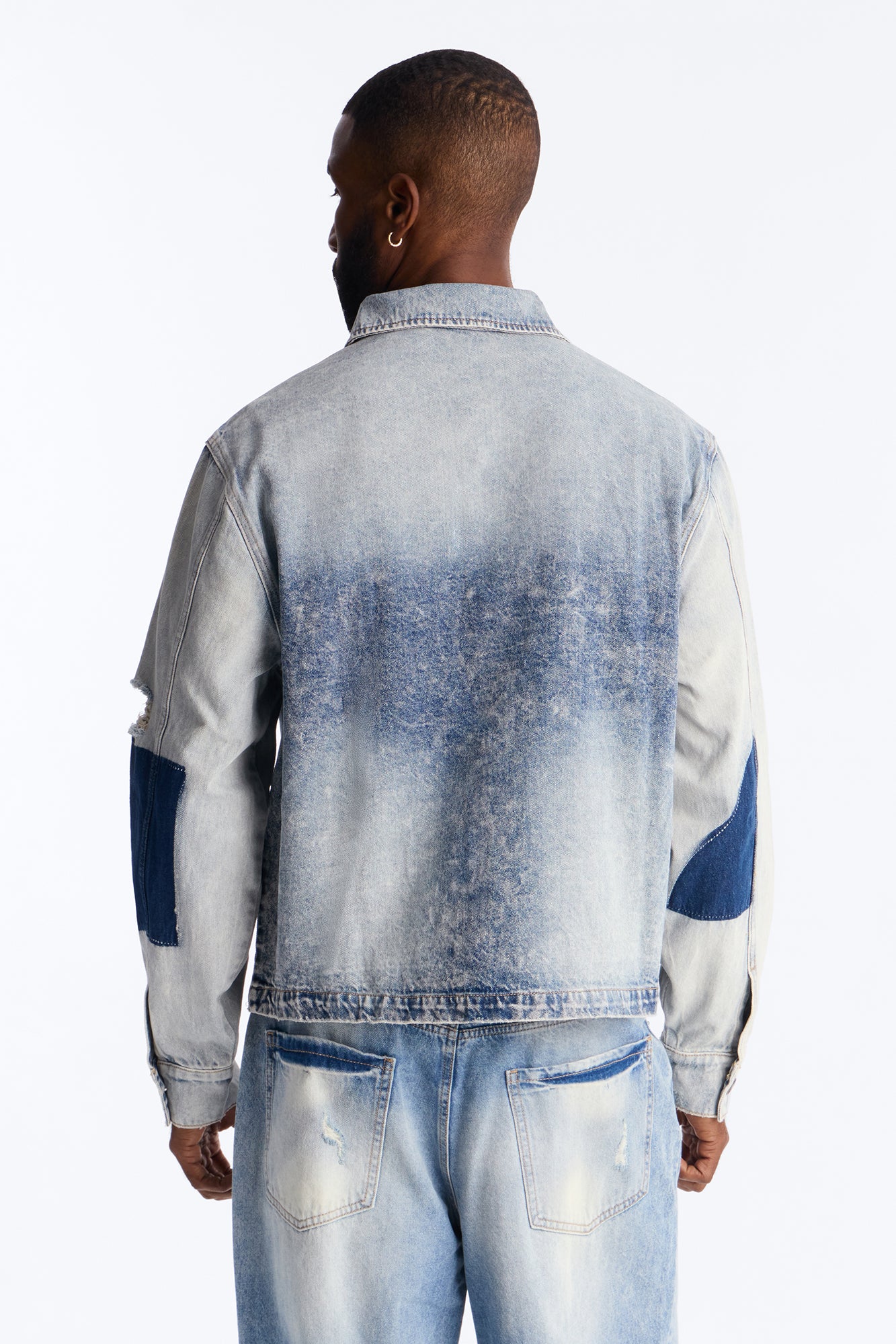 Cropped Hyperion Button Up Shirt - Bleach Blue Wash - Image 4