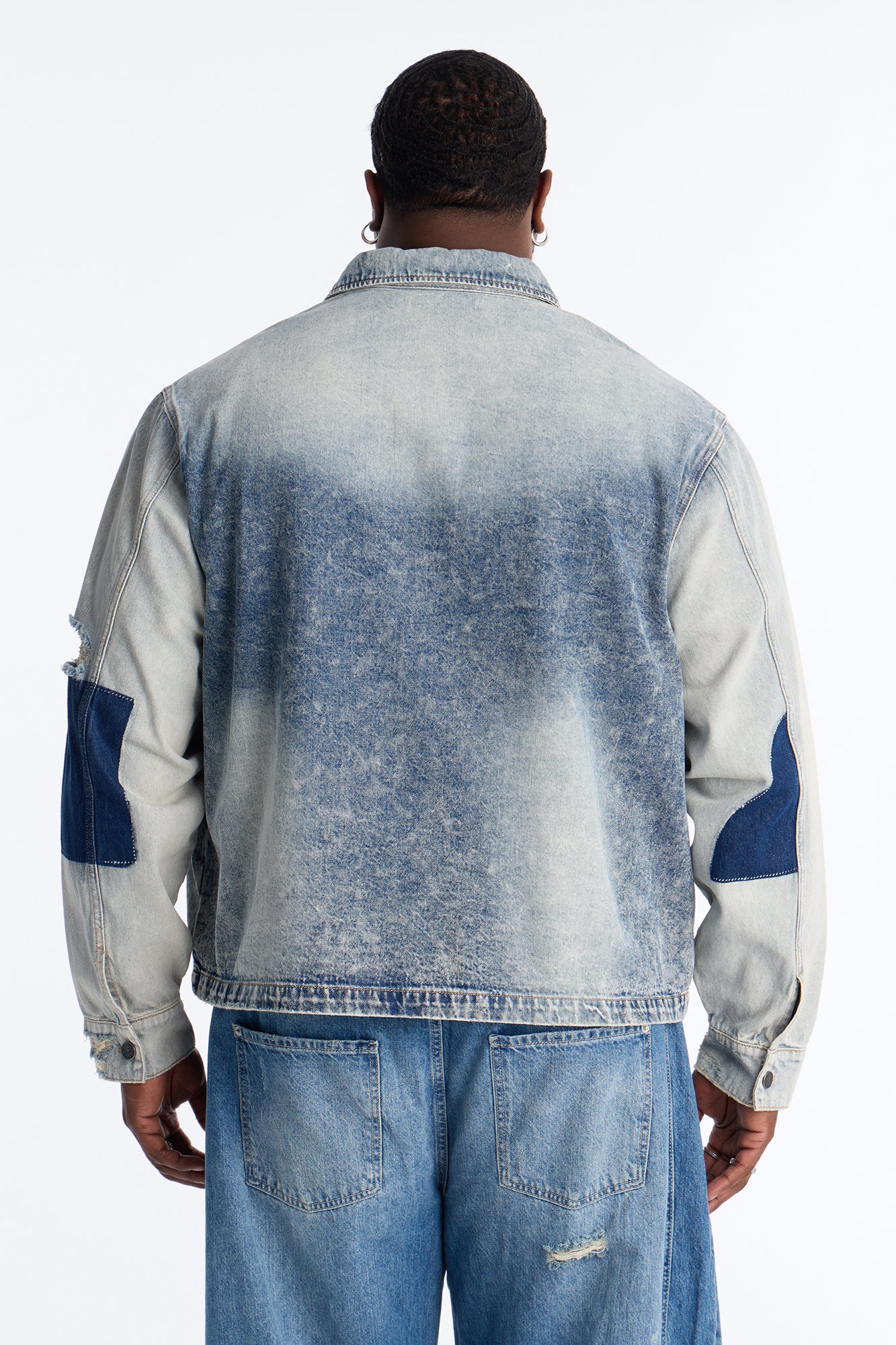 Cropped Hyperion Button Up Shirt - Bleach Blue Wash - Image 9