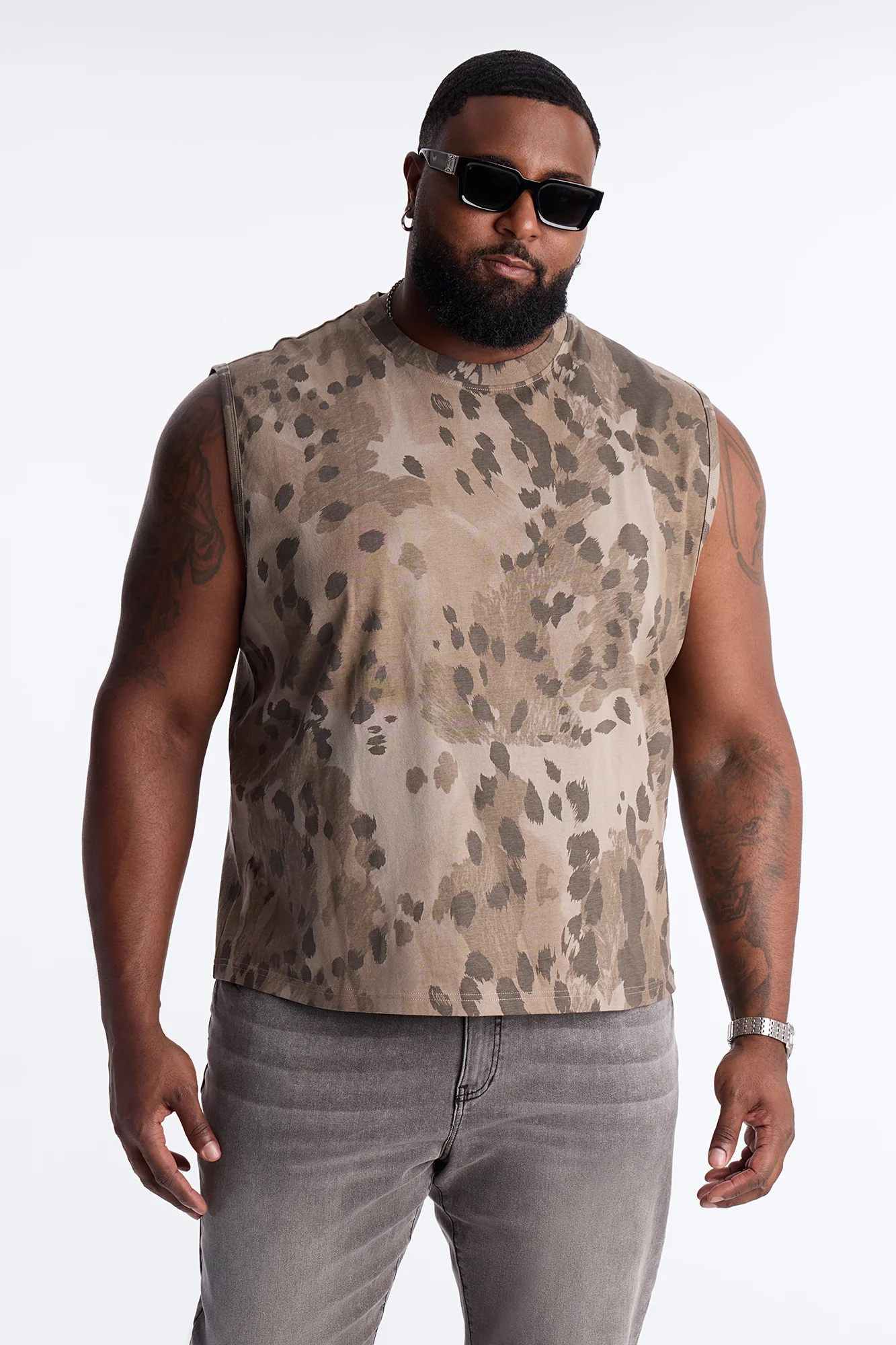 Cropped Muscle Tee - Grey - Image 5