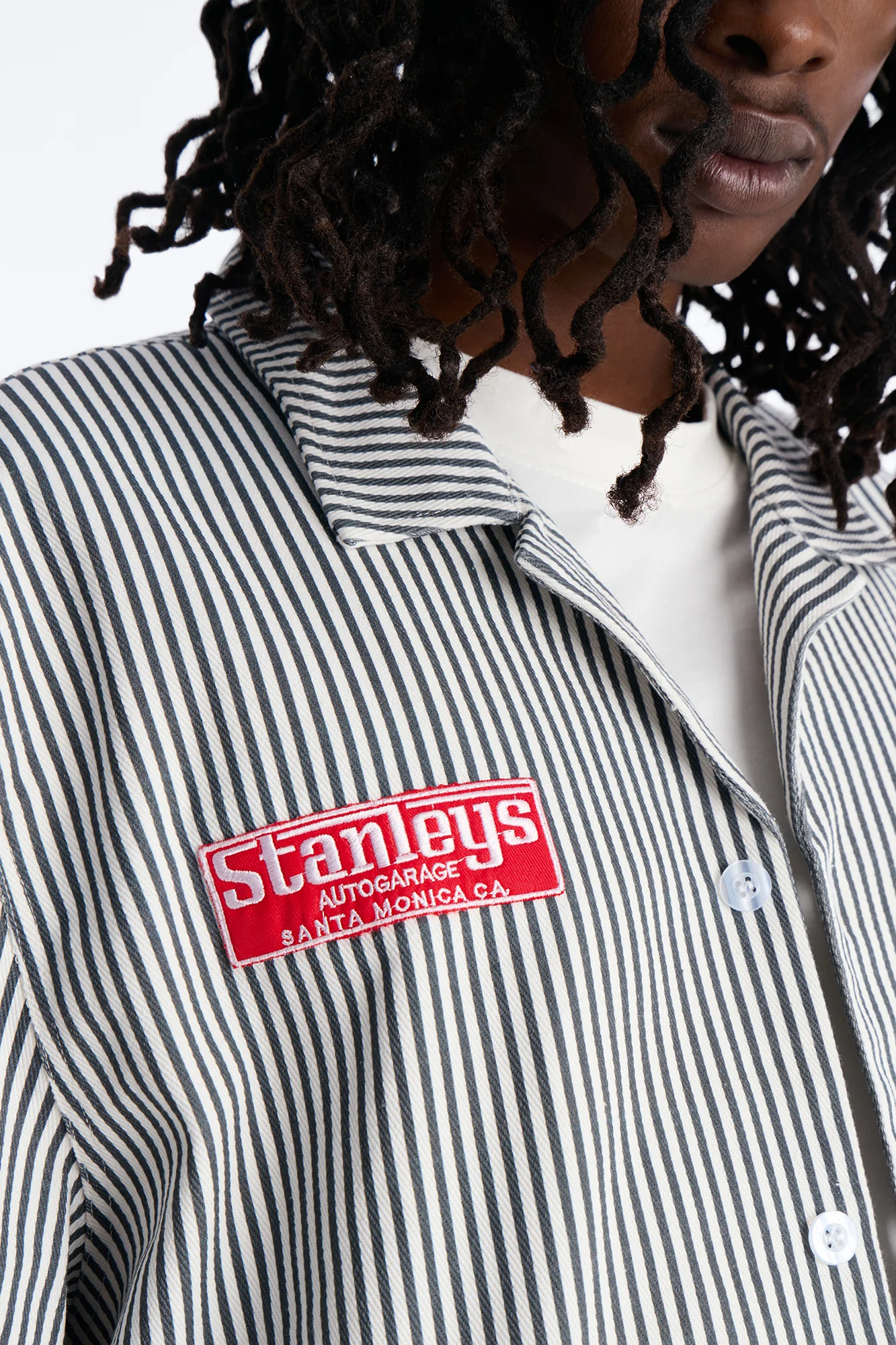 Cropped Pit Crew Mechanic Shirt - Black - Image 4