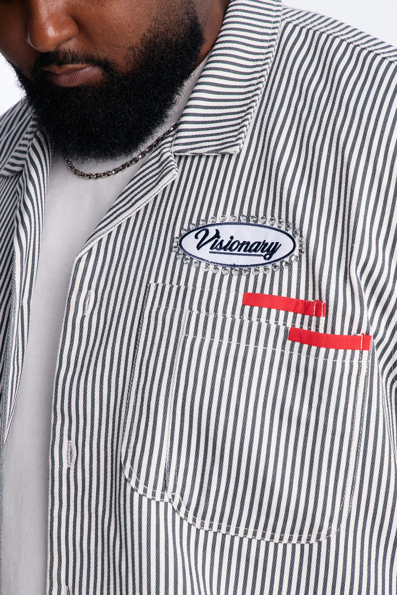 Cropped Pit Crew Mechanic Shirt - Black - Image 8