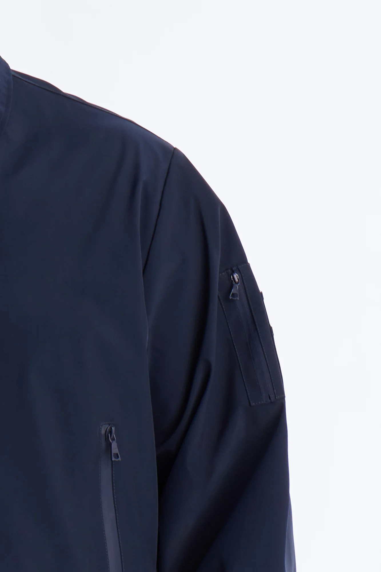 Cropped Relaxed Liberty Zip Bomber Jacket - Navy - Image 9