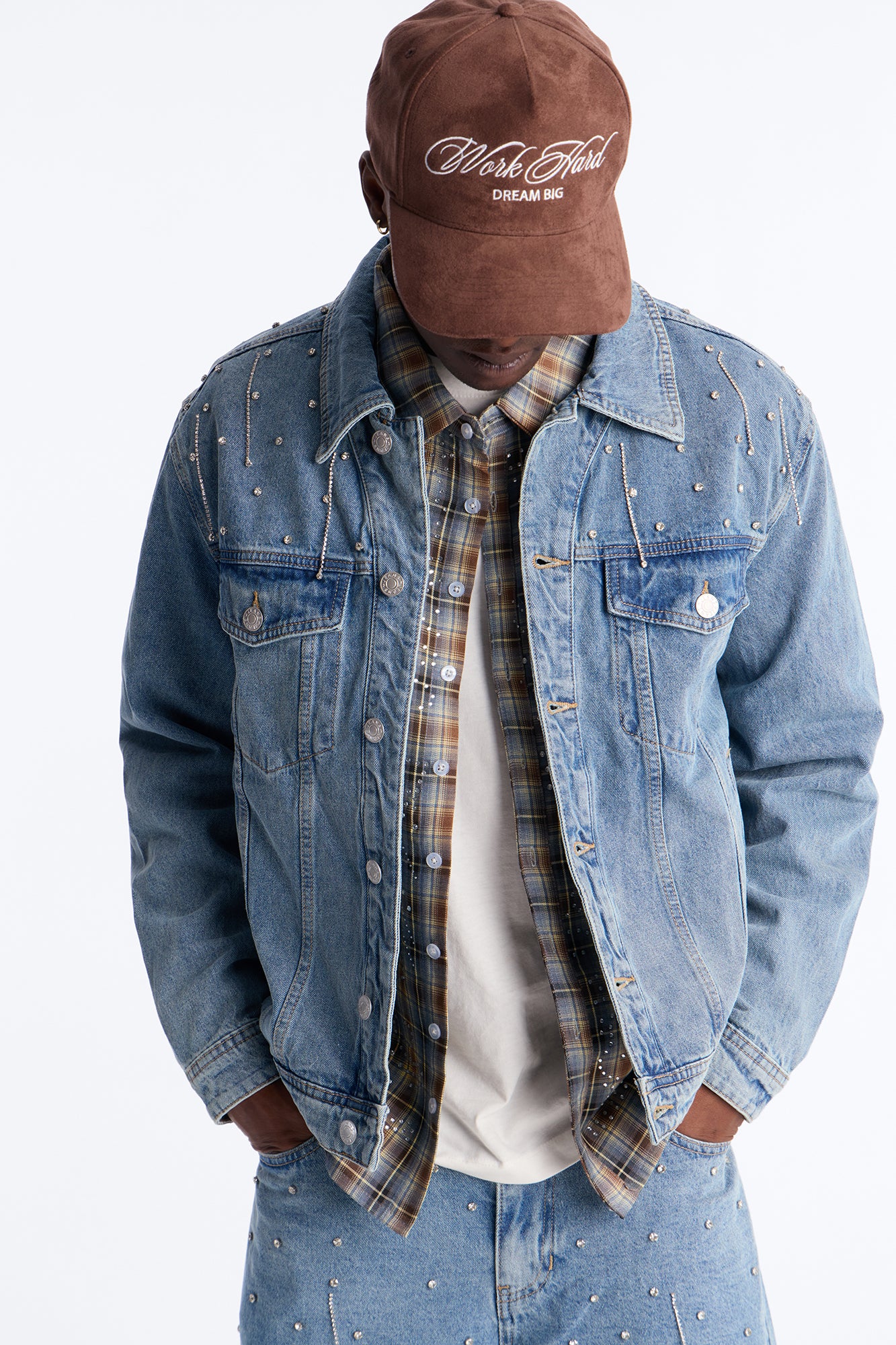 Cropped Street Ice Denim Jacket - Light Wash