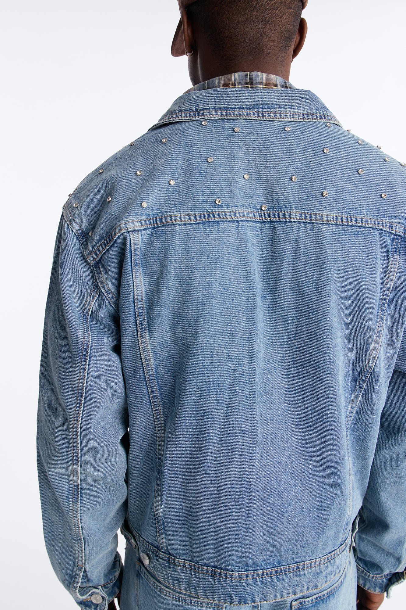 Cropped Street Ice Denim Jacket - Light Wash - Image 4