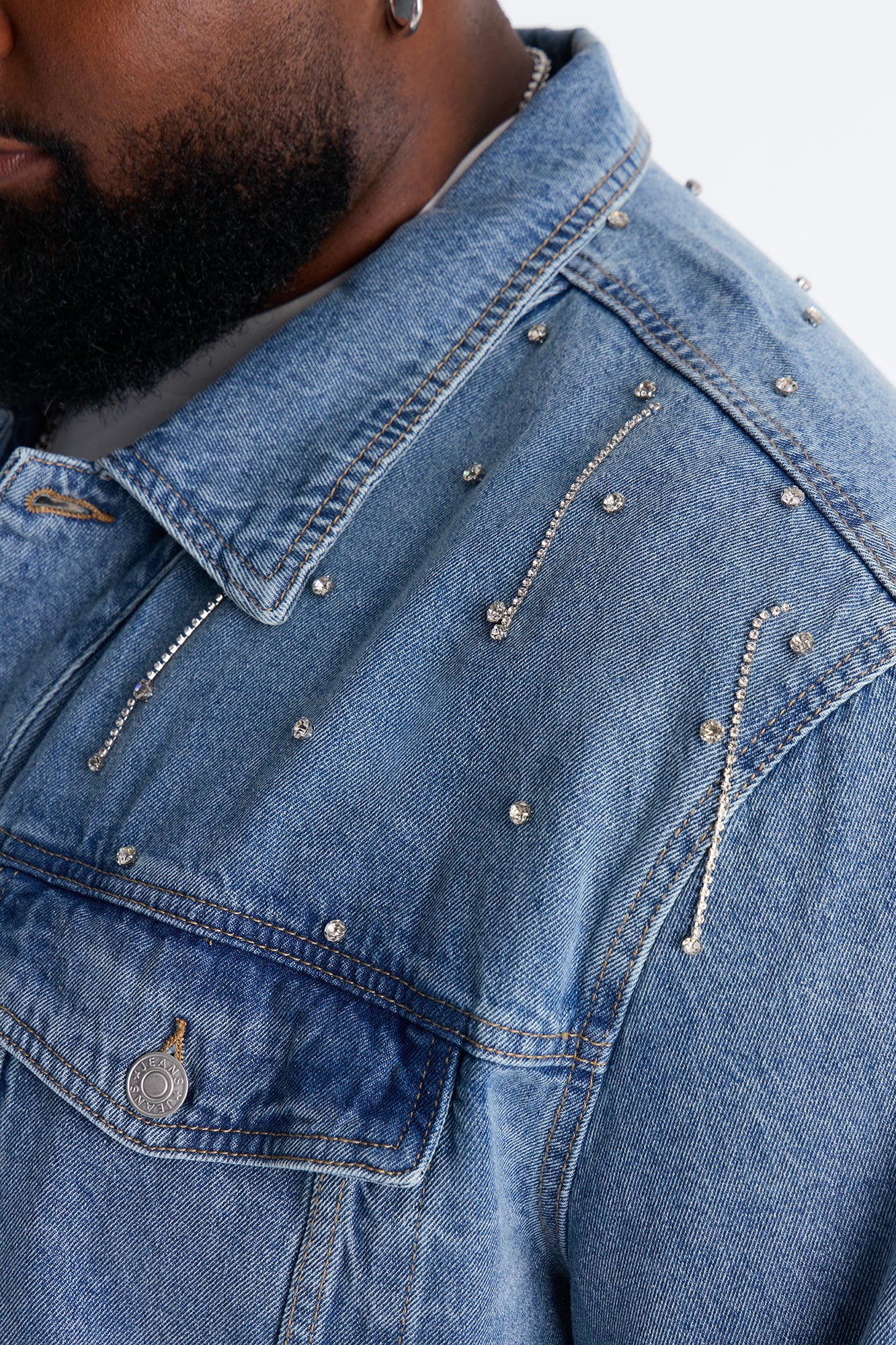 Cropped Street Ice Denim Jacket - Light Wash - Image 8