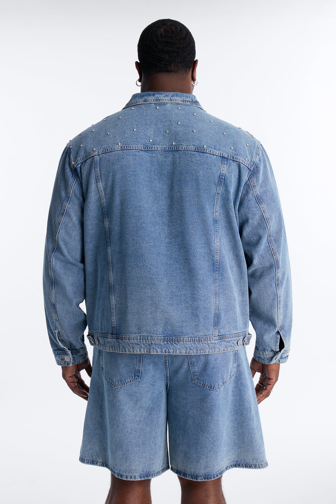 Cropped Street Ice Denim Jacket - Light Wash - Image 9