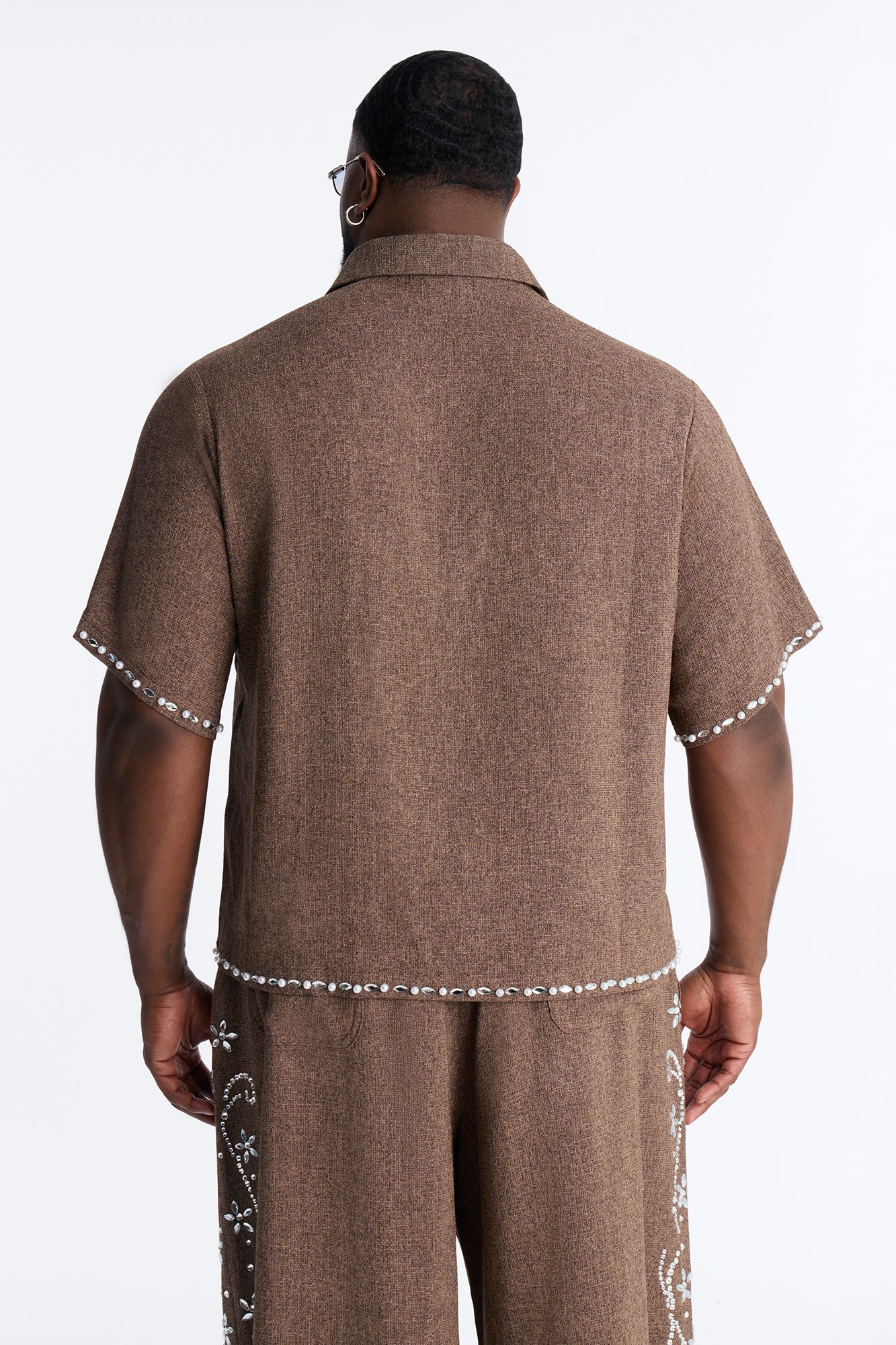 Cropped Wanderlust Pearl Journey Button Up - Brown - Image 8