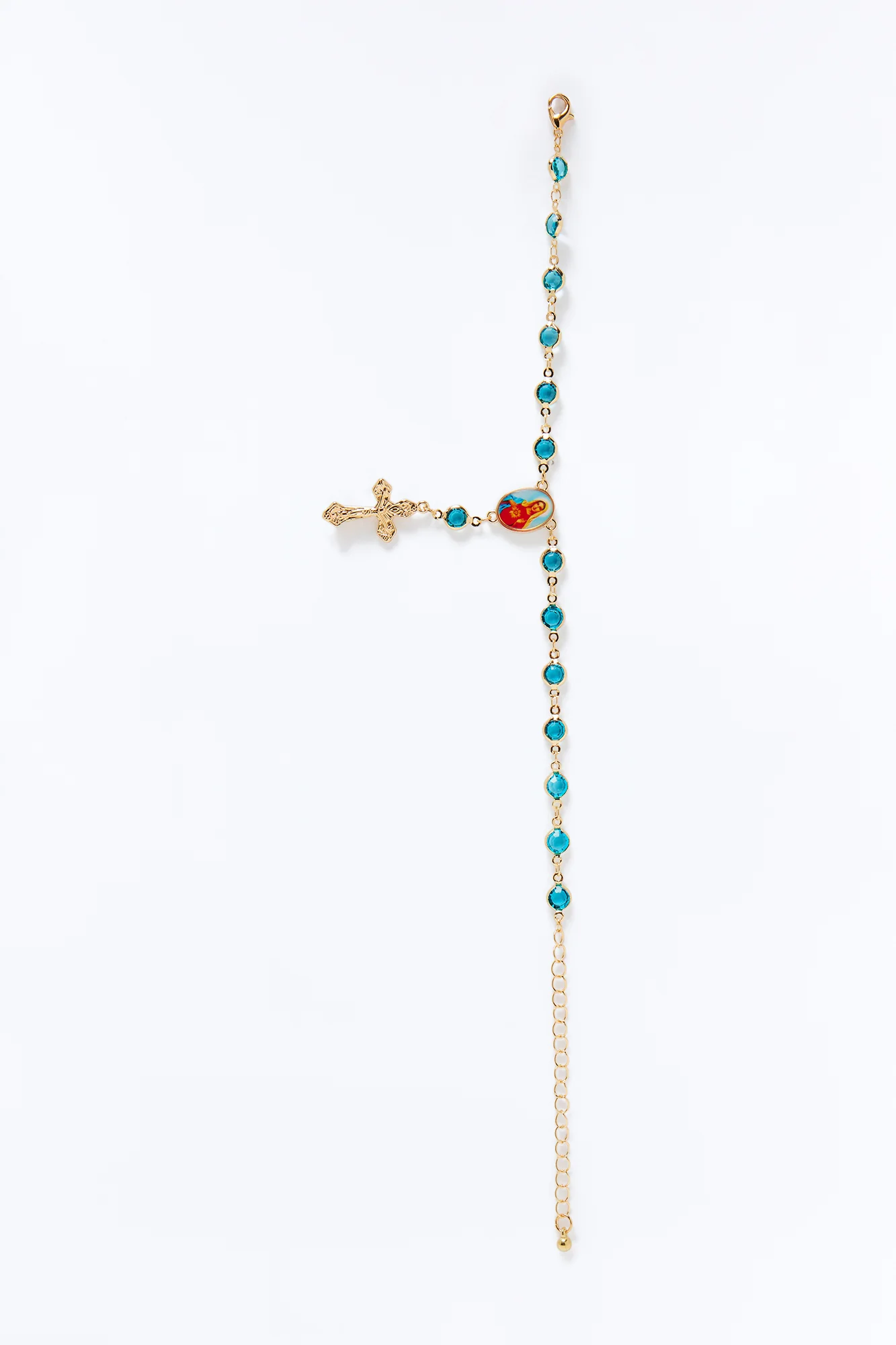 Cross My Soles Anklet - Gold/Blue - Image 2