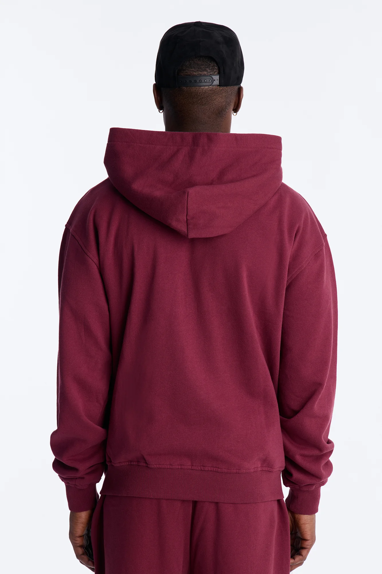 Cross Patch Zip Hoodie - Burgundy - Image 5