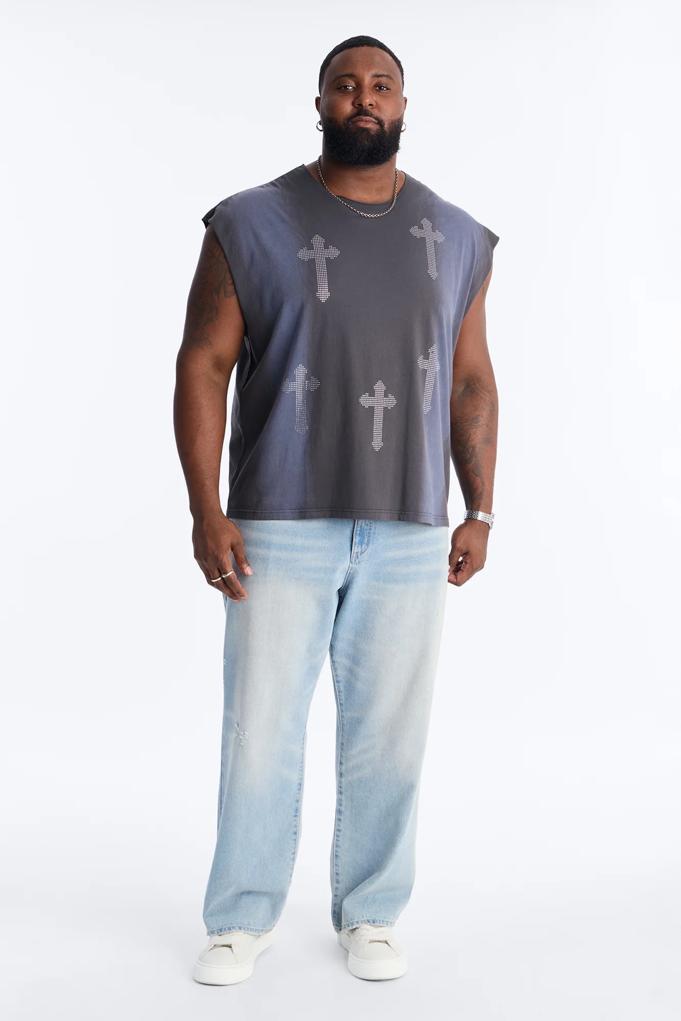 Cross Stone Muscle Tank Tee Shirt - Black - Image 6