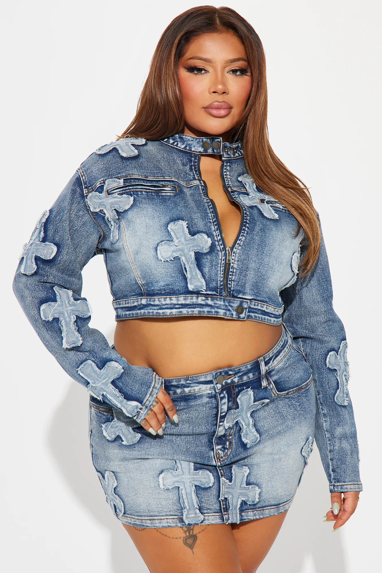 Cross Your Mind Denim Jacket - Medium Wash - Image 5