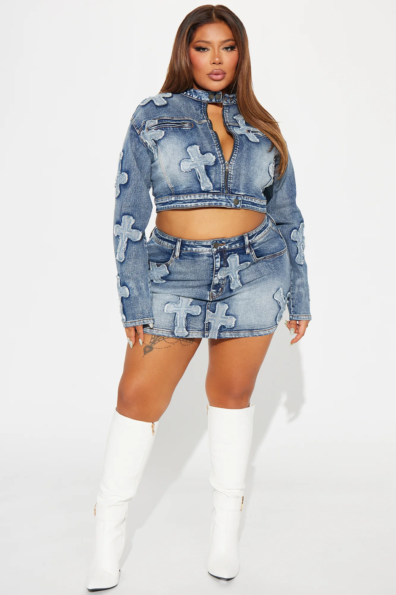 Cross Your Mind Denim Jacket - Medium Wash - Image 6