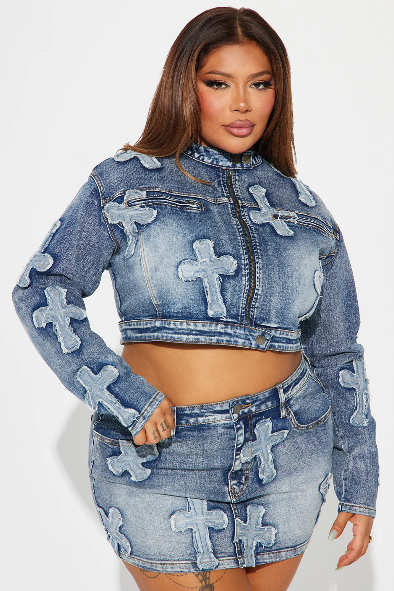 Cross Your Mind Denim Jacket - Medium Wash - Image 7