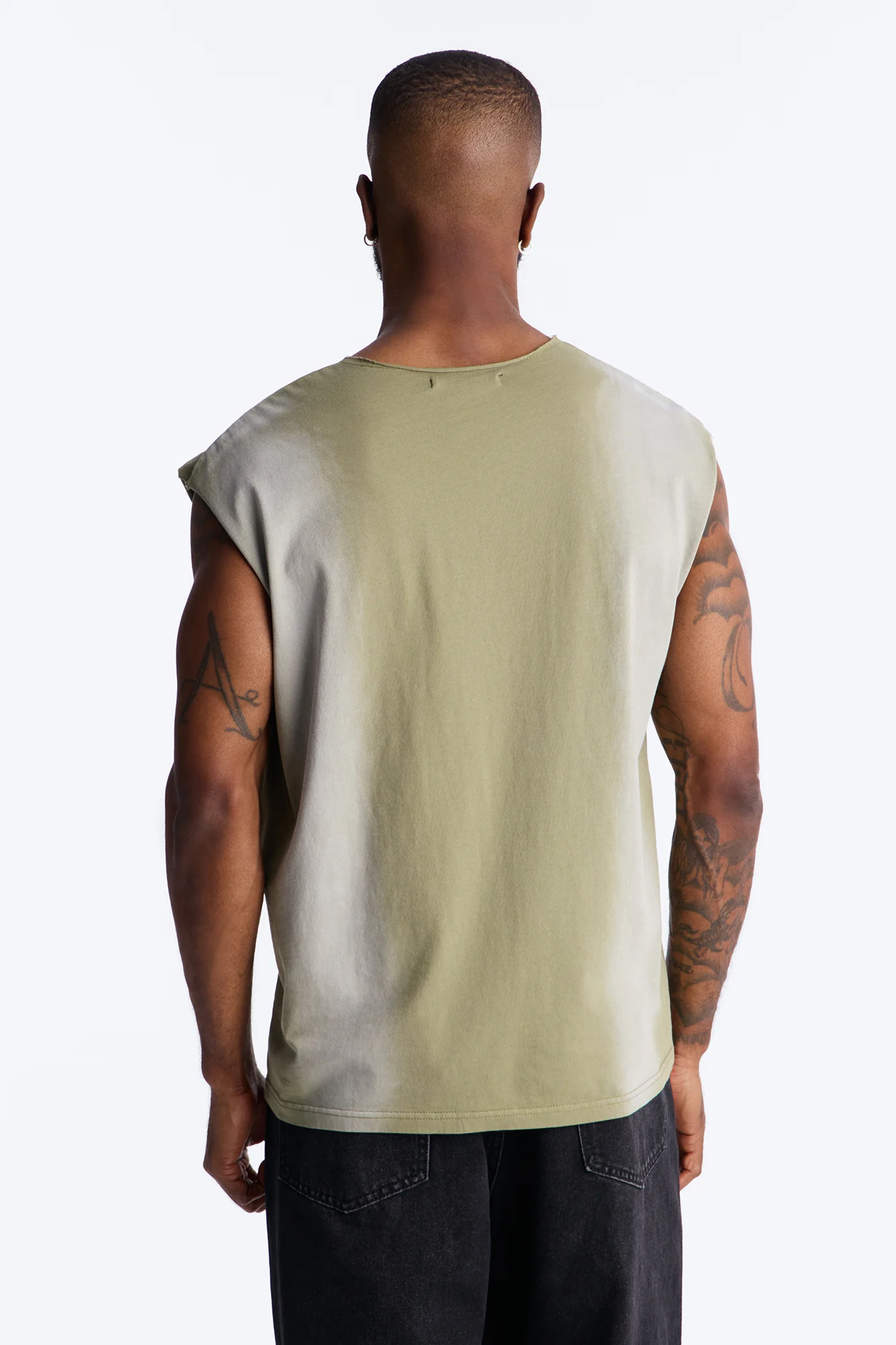 Crown Stone Muscle Tank Tee Shirt - Green - Image 4