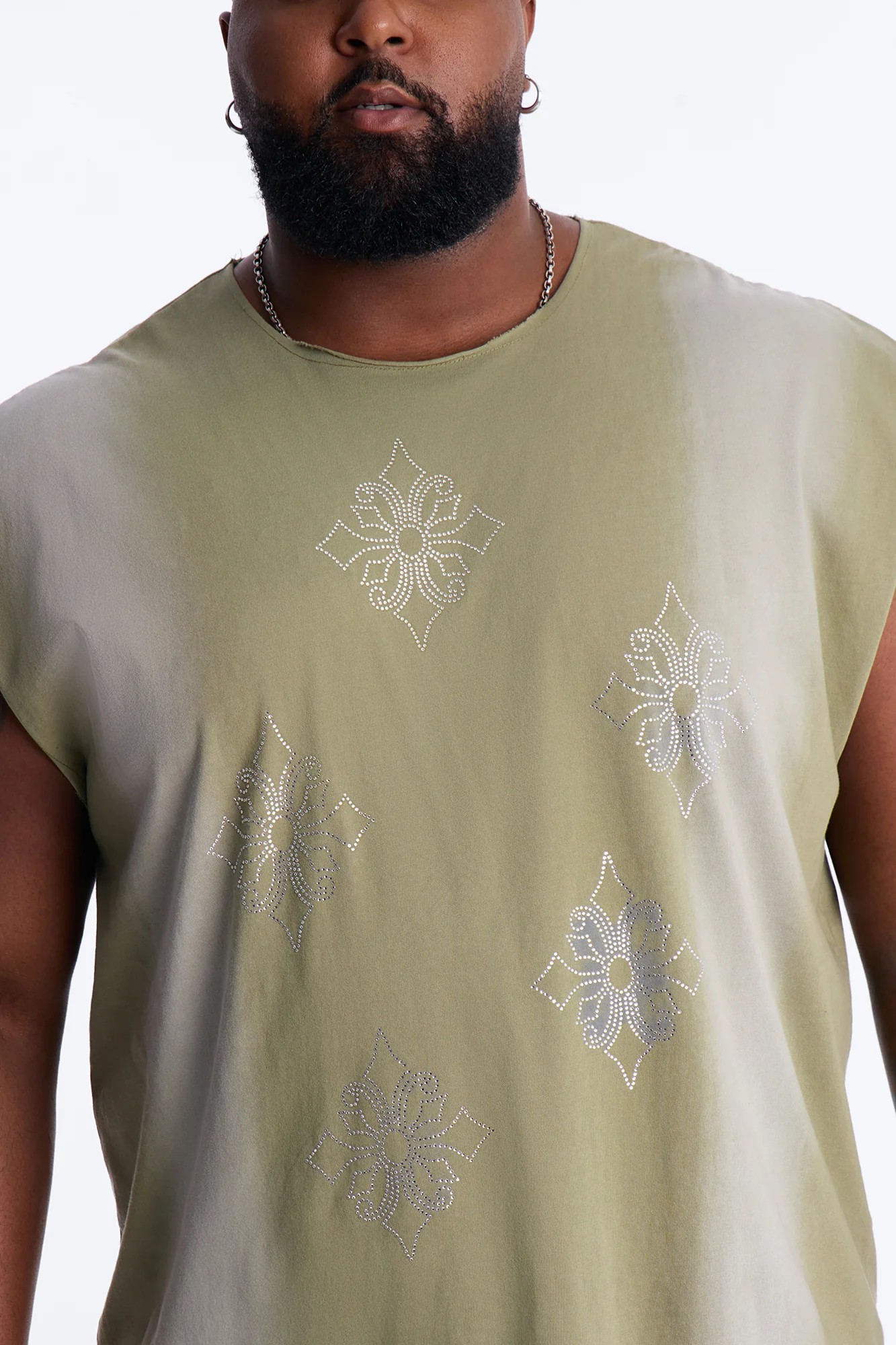 Crown Stone Muscle Tank Tee Shirt - Green - Image 7