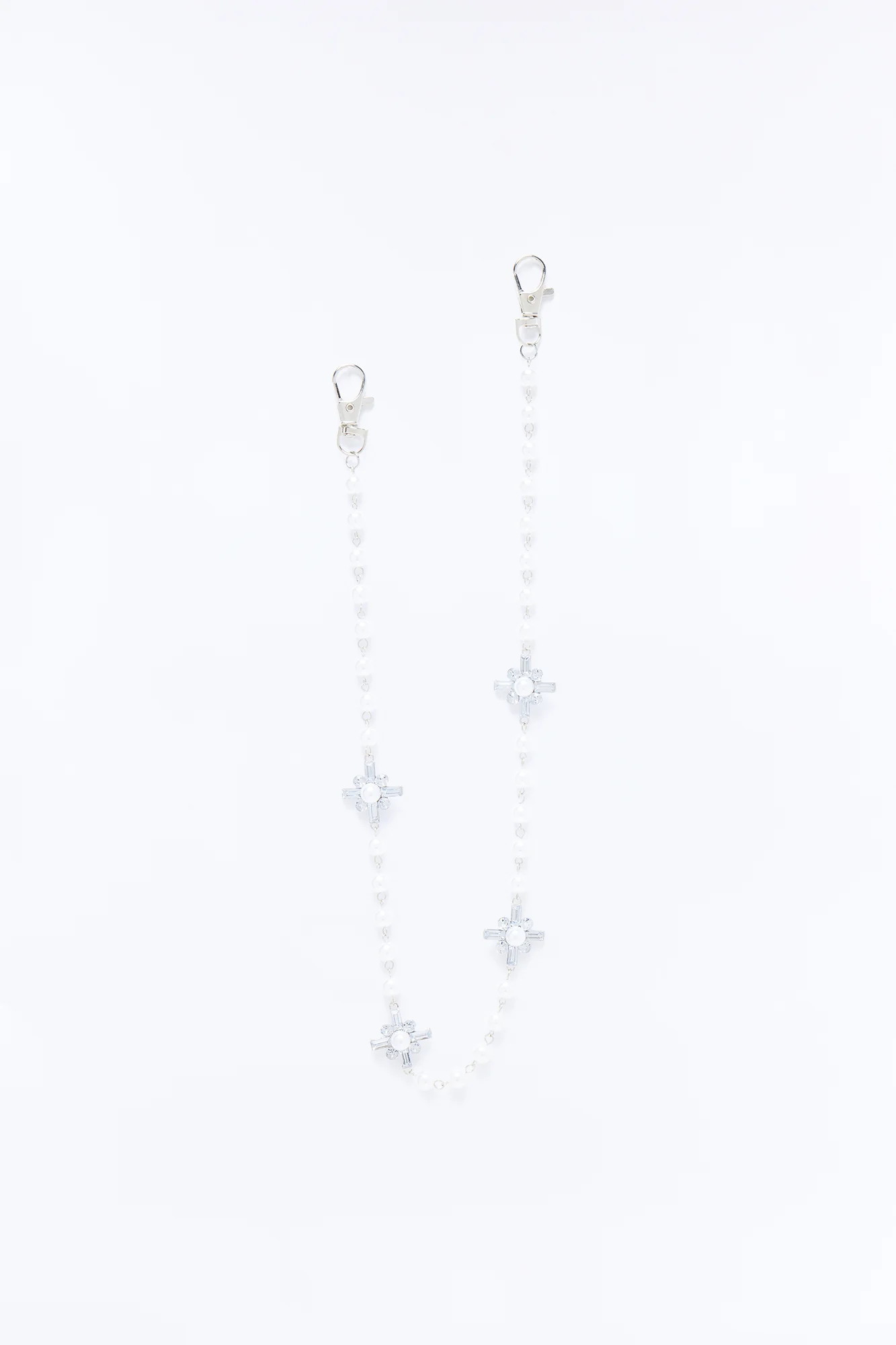 Crystallized Faith And Pearl Pant Chain - White/Silver - Image 3