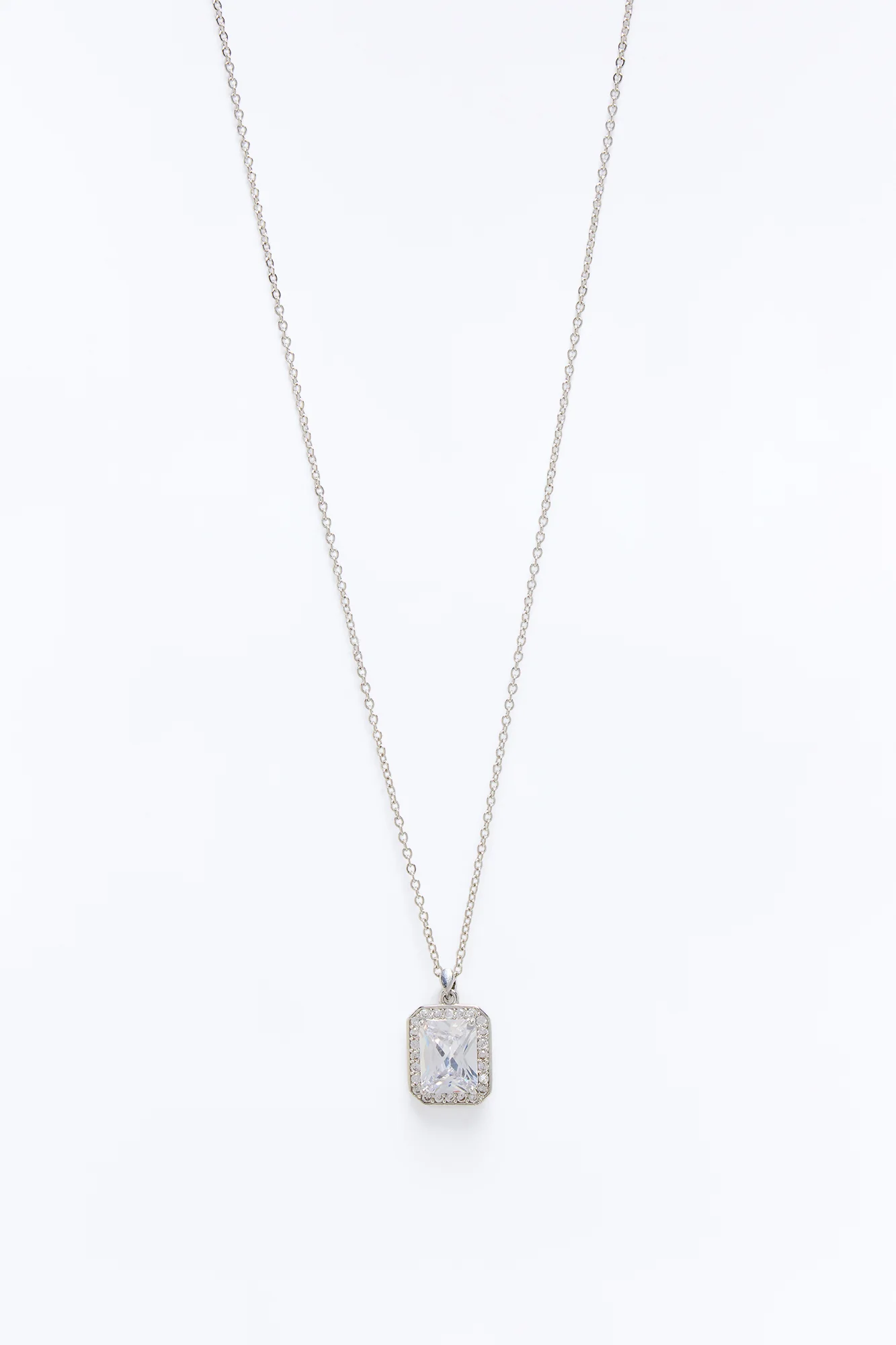 Cubic Zirconia Lustre Necklace - Silver