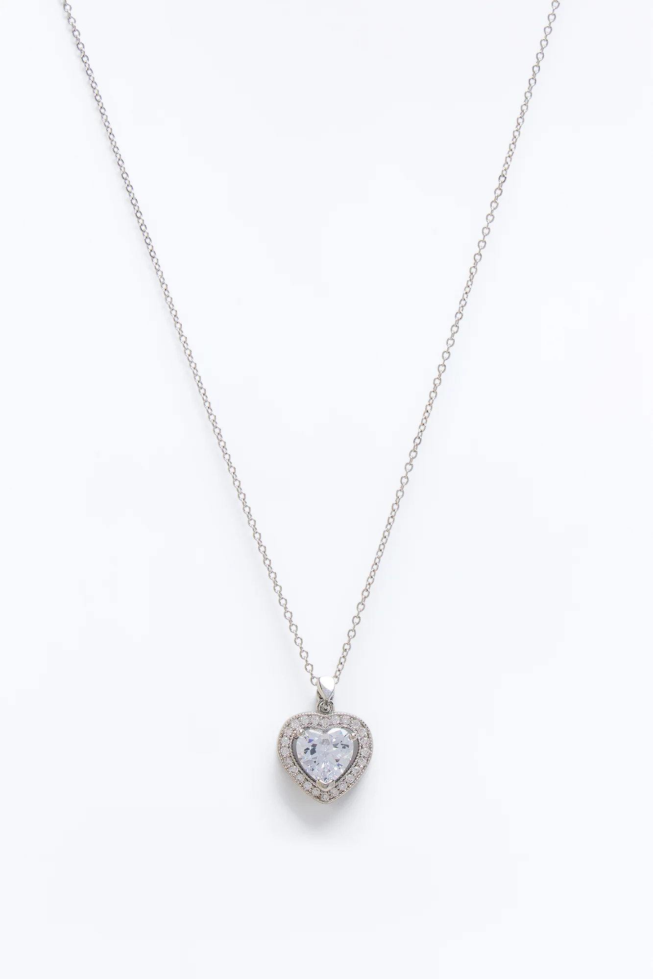 Cubic Zirconia My Love Necklace - Silver