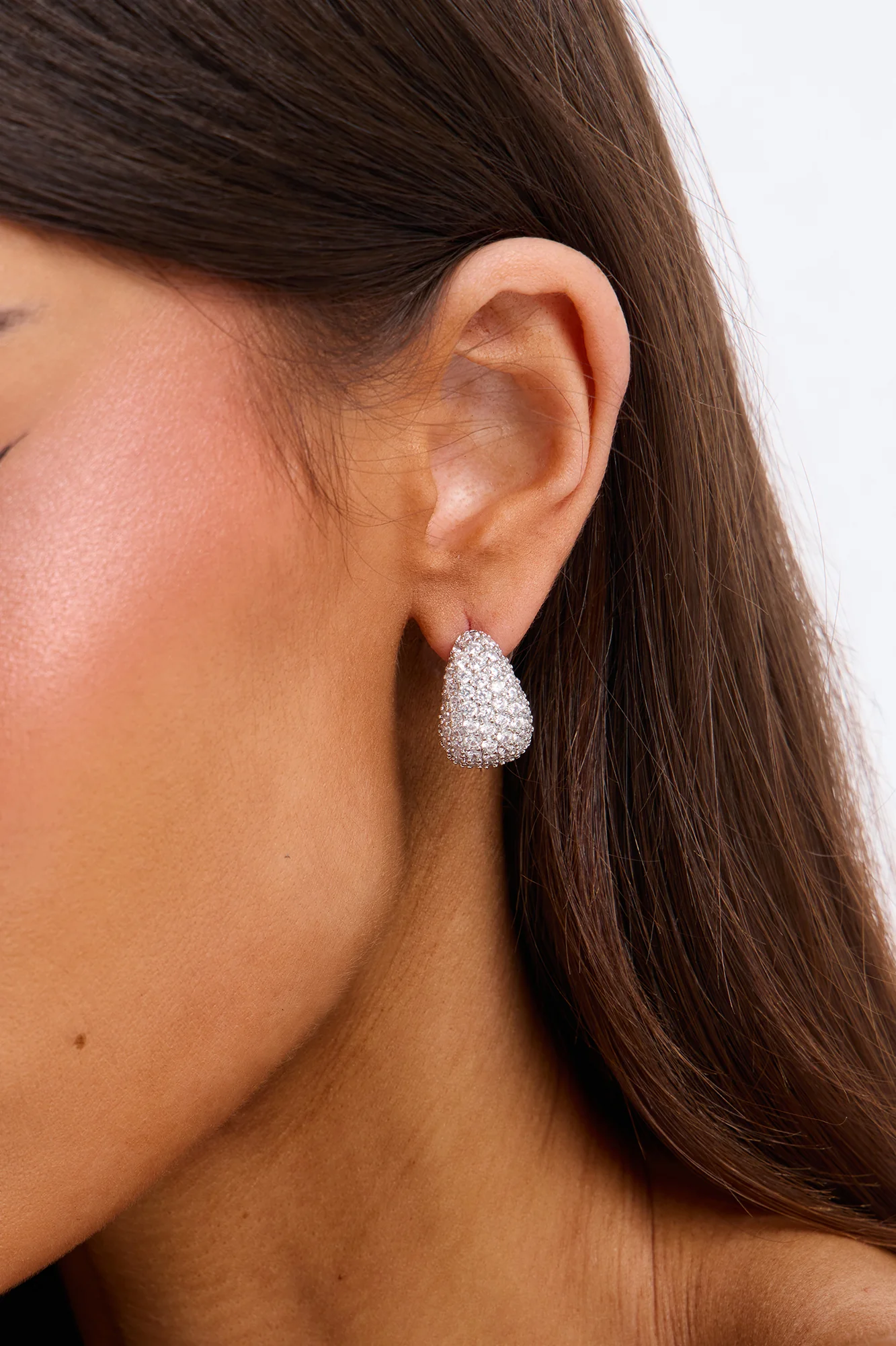 Cubic Zirconia Unforgettable Stud Earrings - Silver