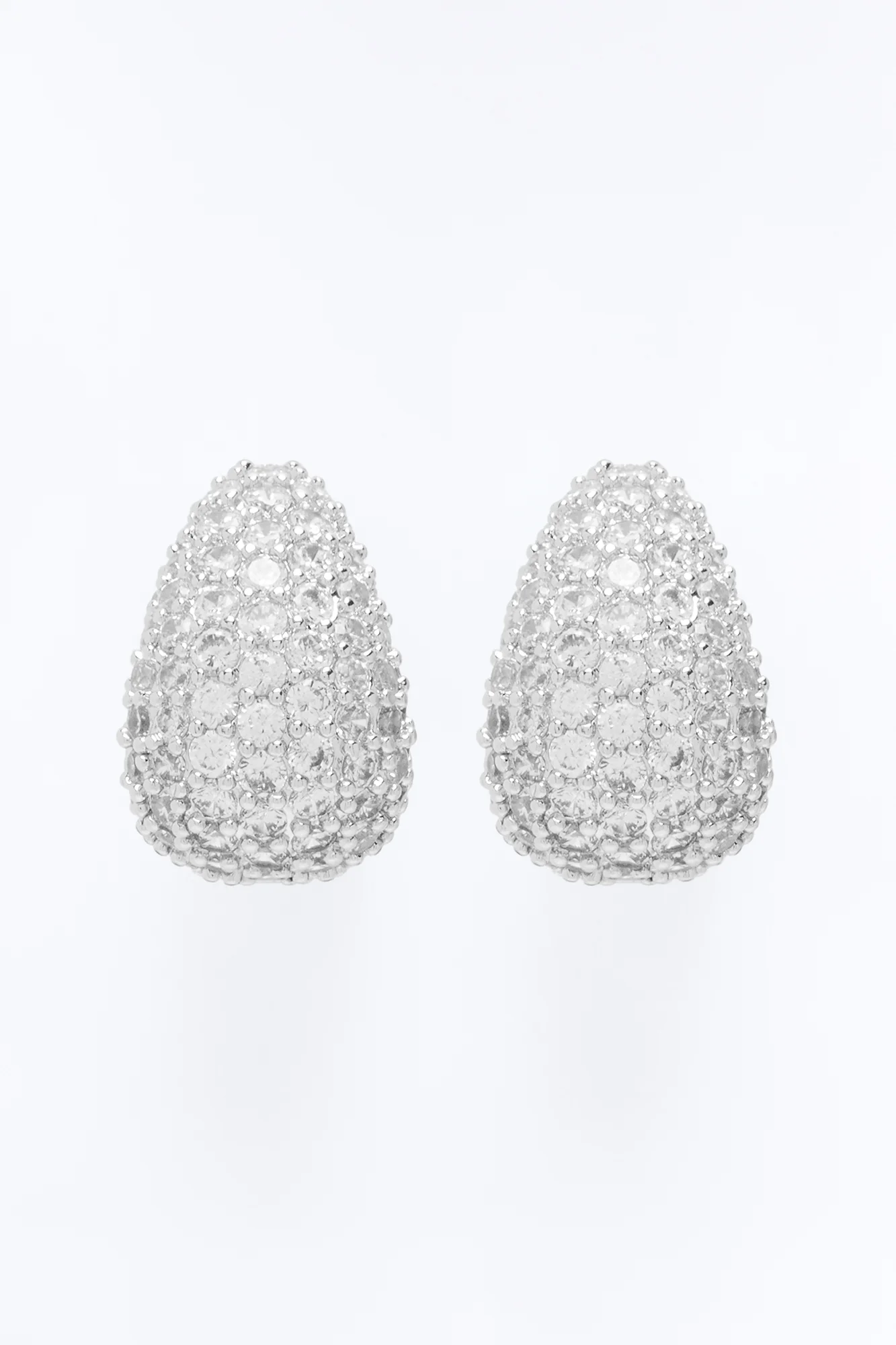 Cubic Zirconia Unforgettable Stud Earrings - Silver - Image 3