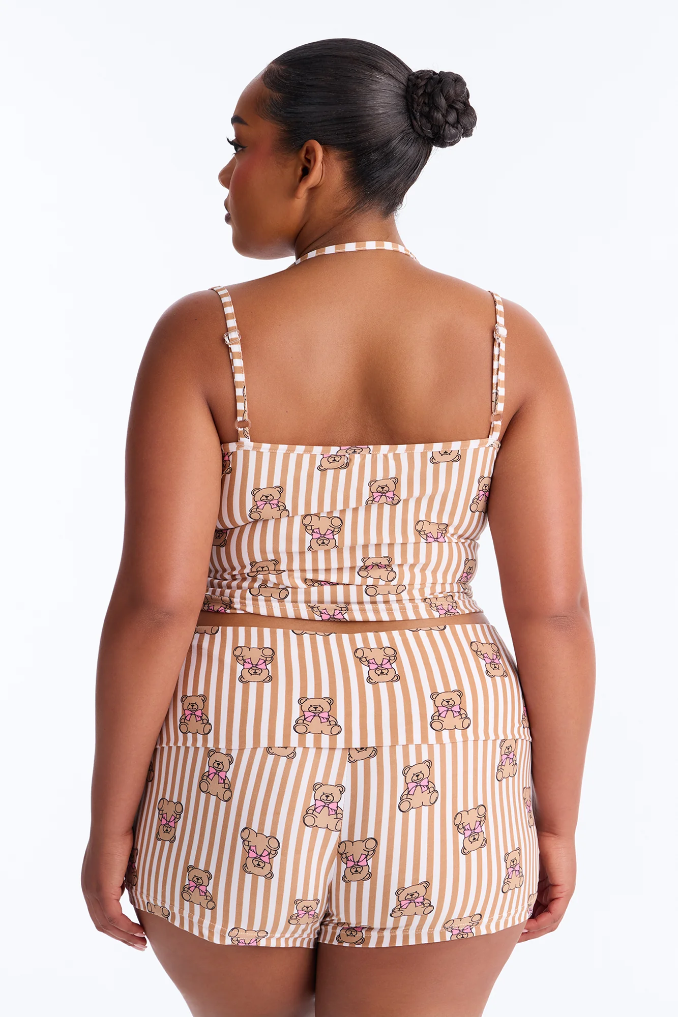 Cuddle With Me Teddy Bear PJ Short Set - Brown - Image 6