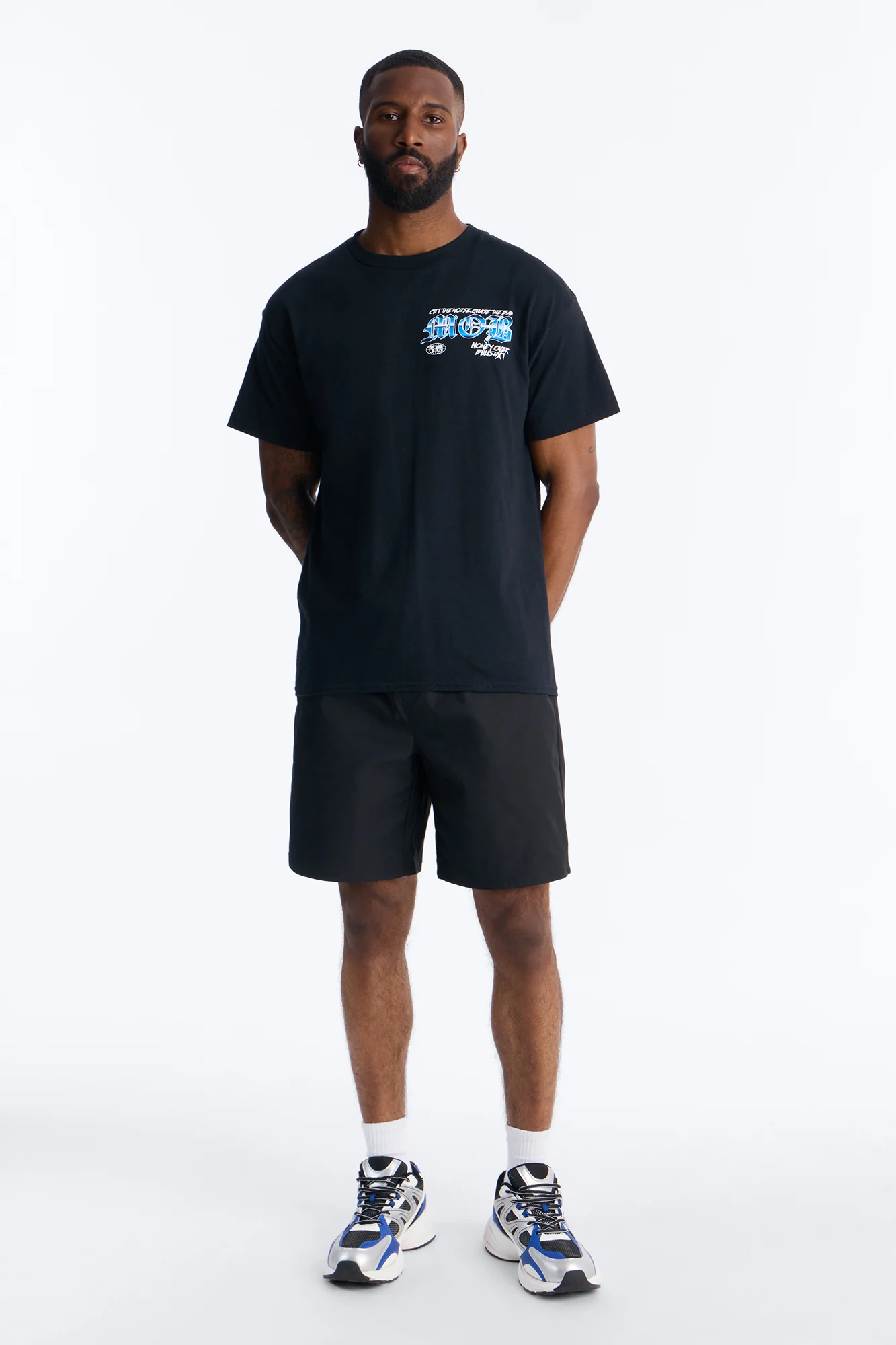 Cut The Noise Oversized Short Sleeve Tee - Black - Image 2