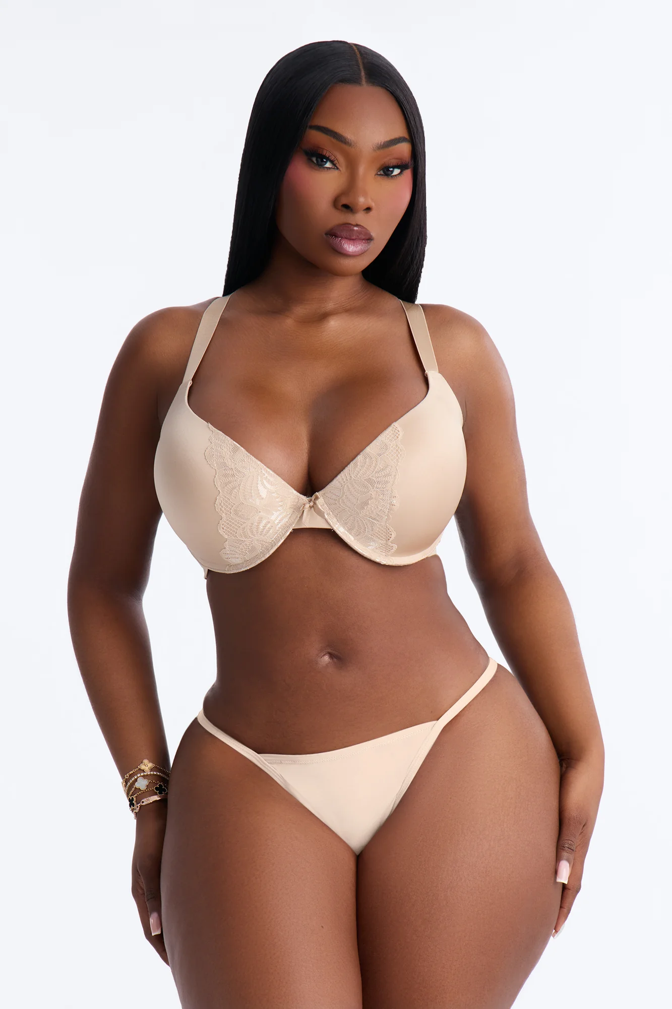 Cute and Lacey Shine Push Up Demi Bra - Nude - Image 5
