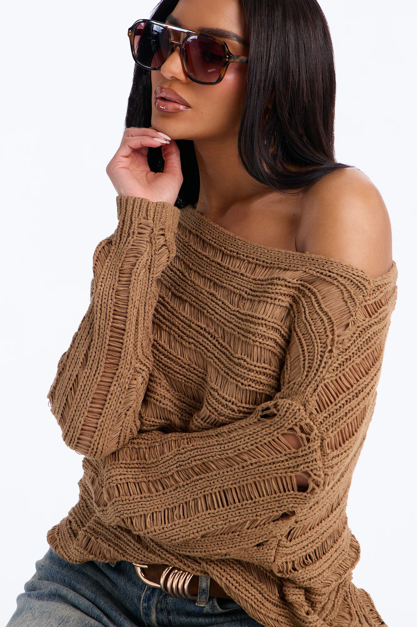 Cute As Ever Distressed Sweater - Olive