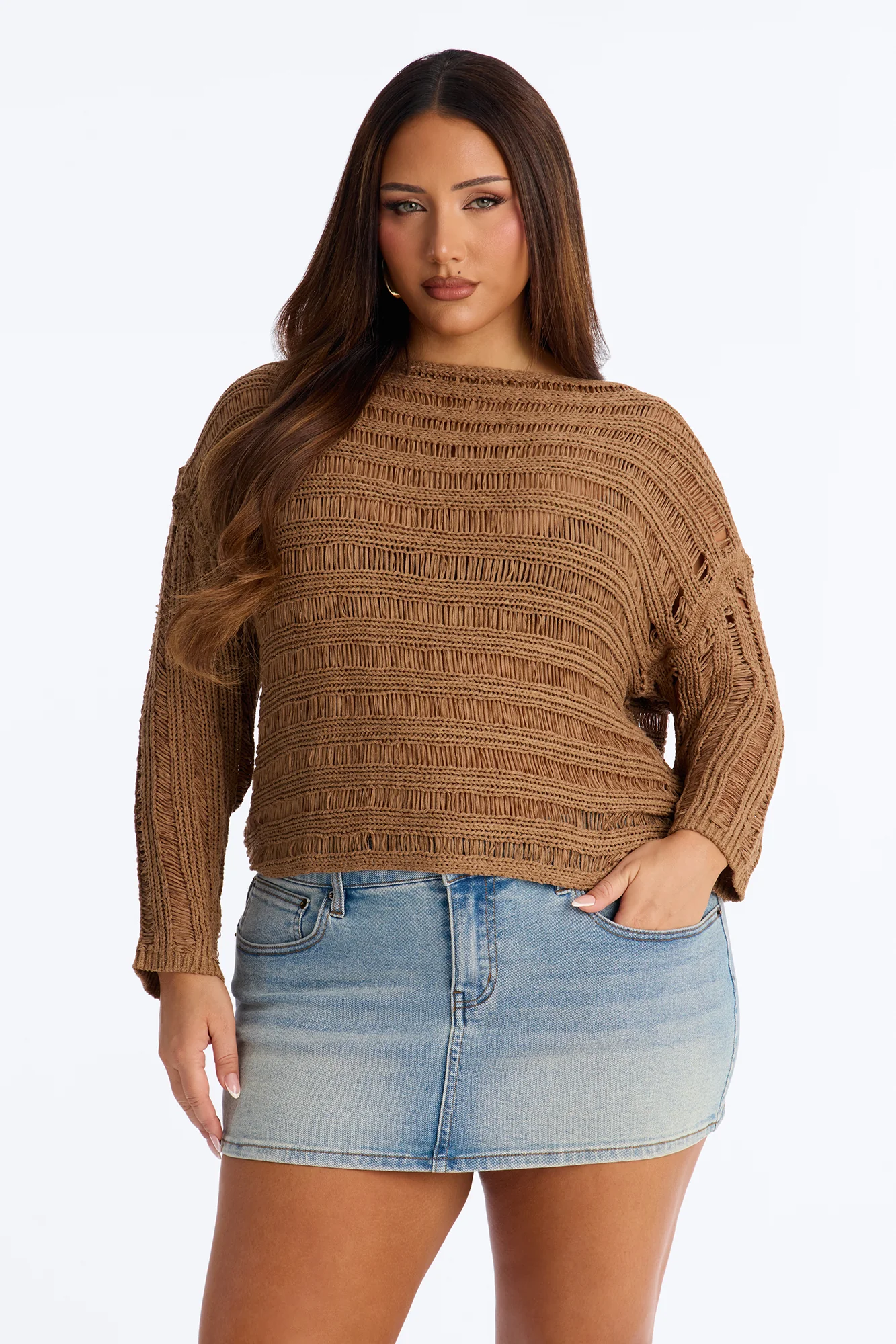 Cute As Ever Distressed Sweater - Olive - Image 4