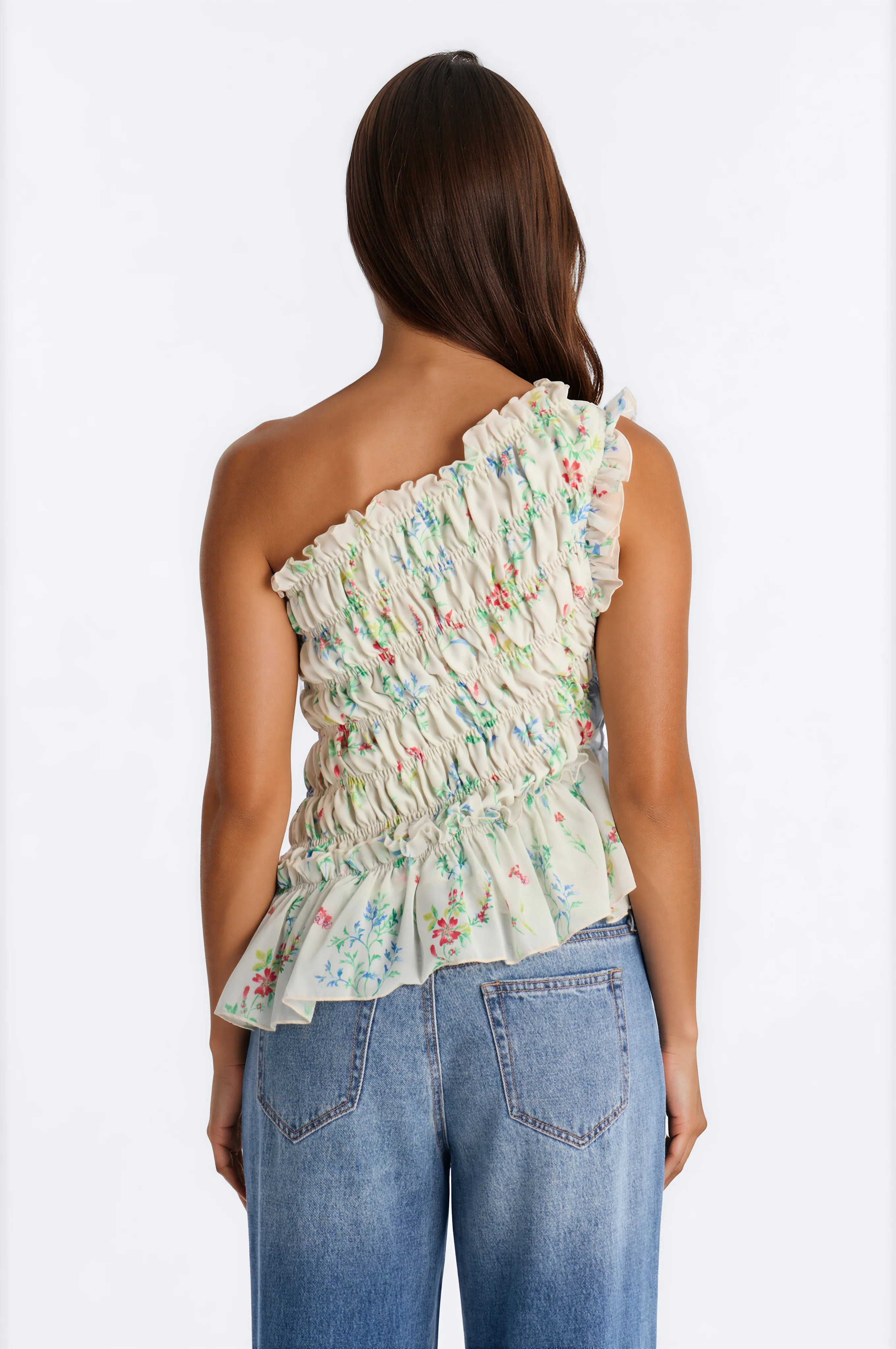 Cutie On Duty Floral Chiffon Ruffle Top - Multi Color - Image 4