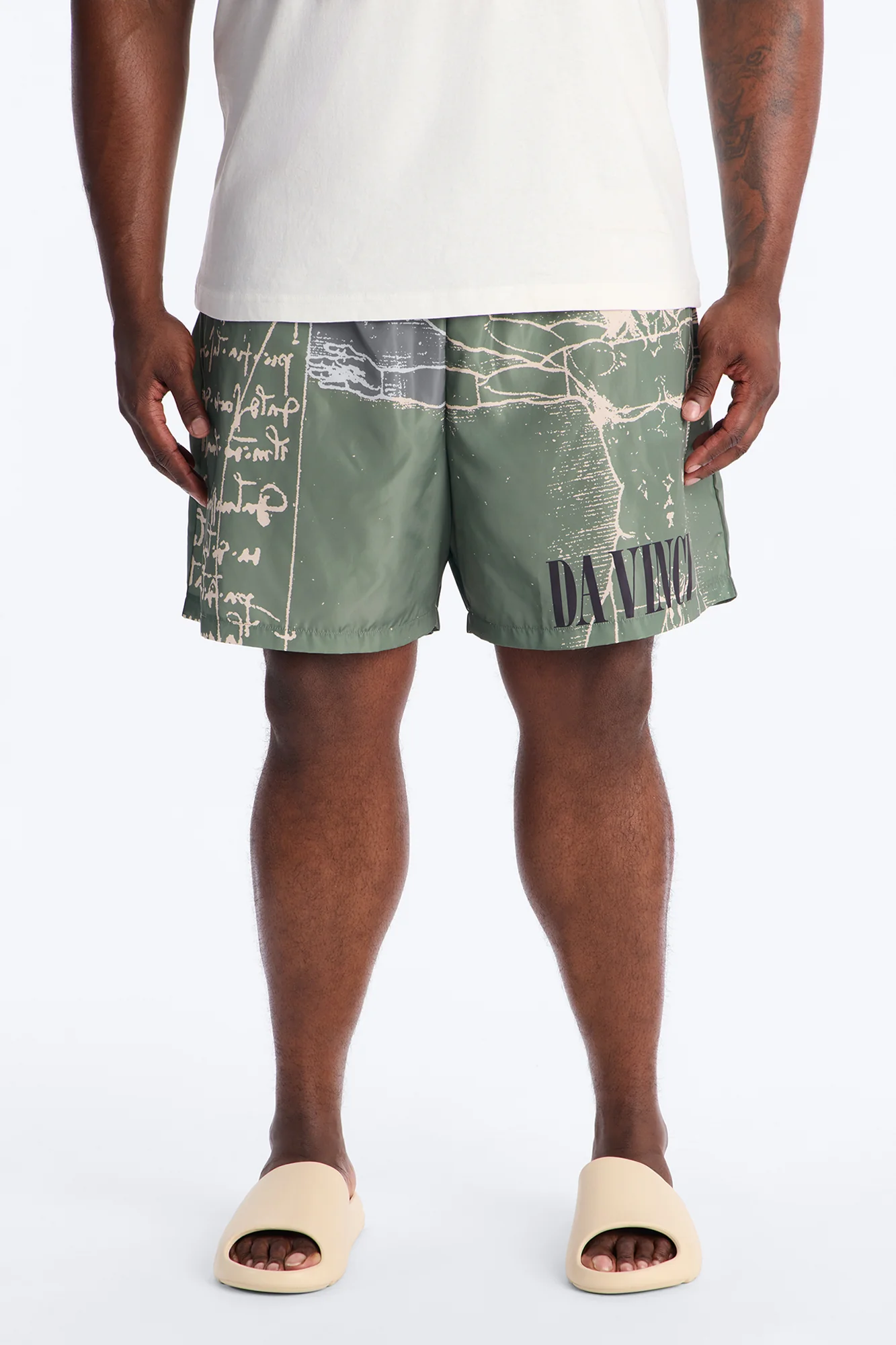Da Vinci Museum Art Swim Trunk 6″ - Green - Image 5