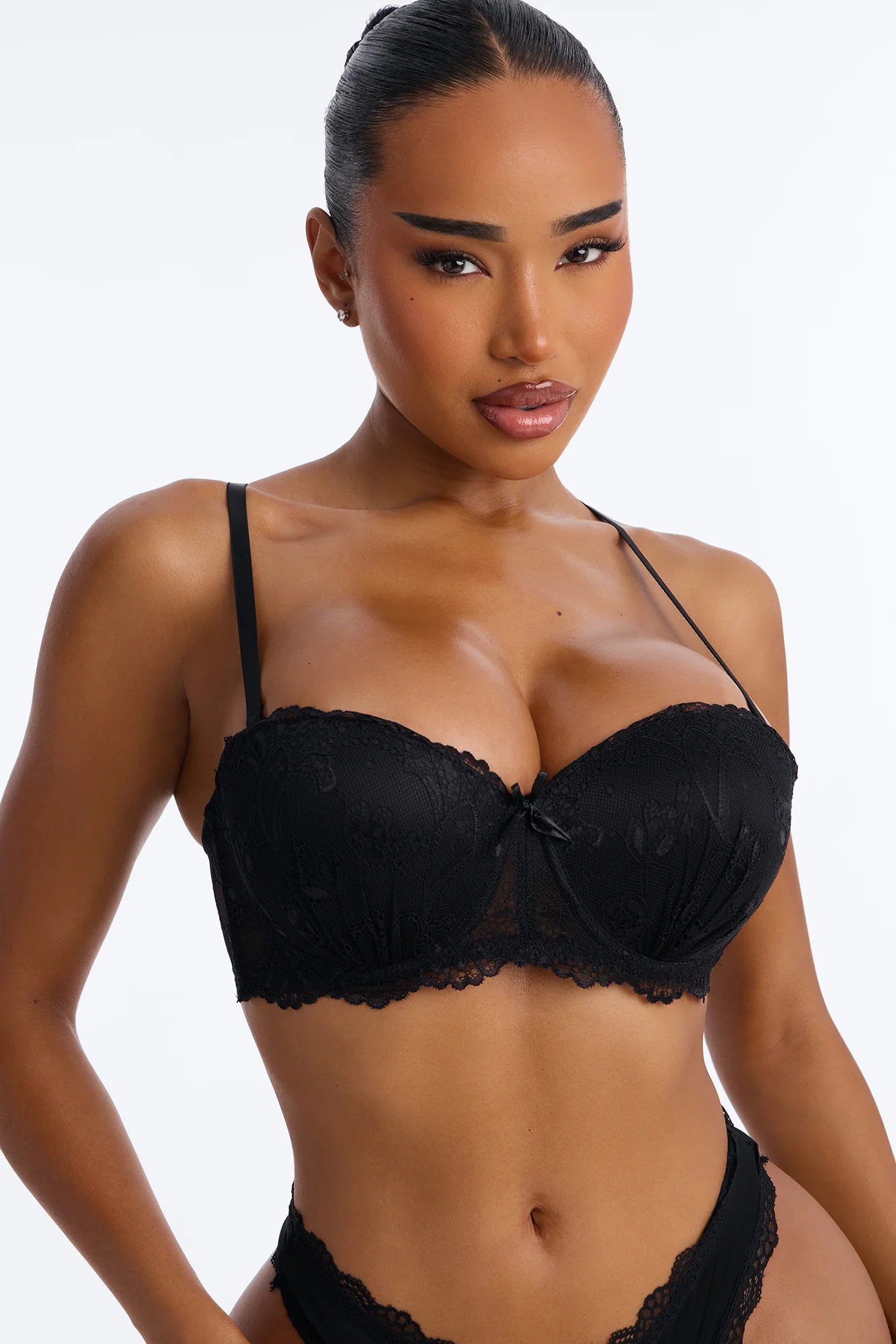 Daily Lover Lace Extreme Push Up Strapless Multi-Way Bra - Black
