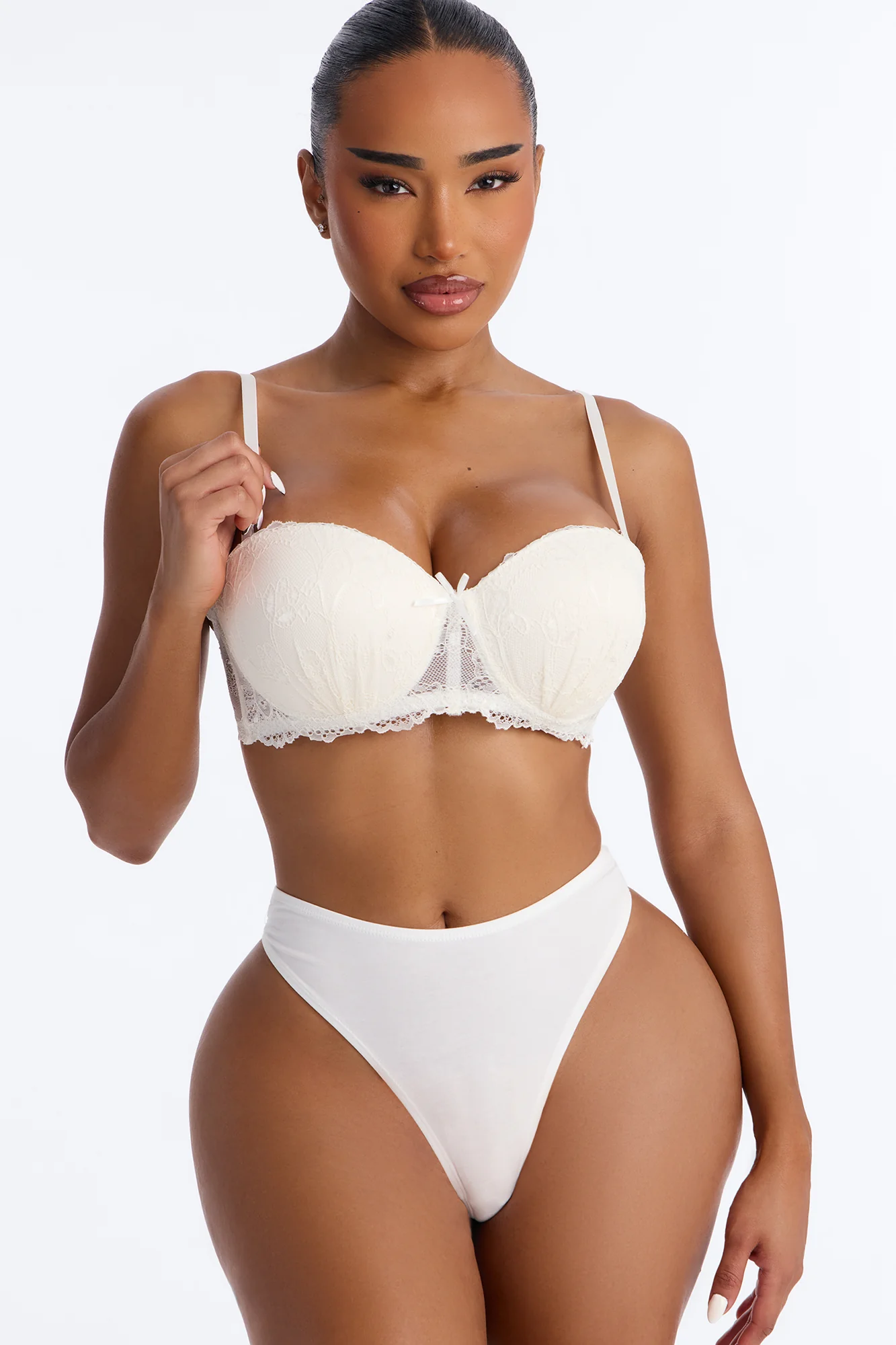 Daily Lover Lace Extreme Push Up Strapless Multi-Way Bra - Ivory - Image 2