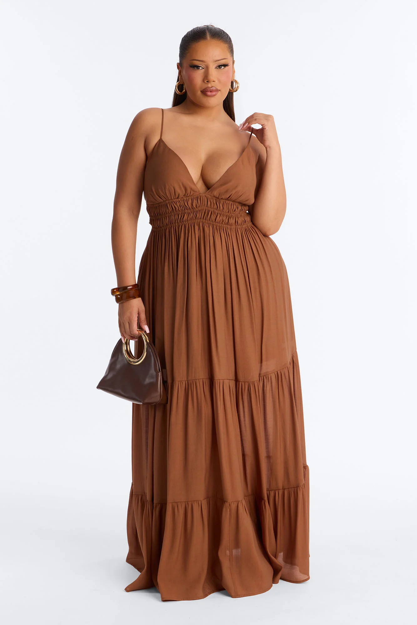 Daily Vibe Backless Maxi Dress - Brown - Image 5