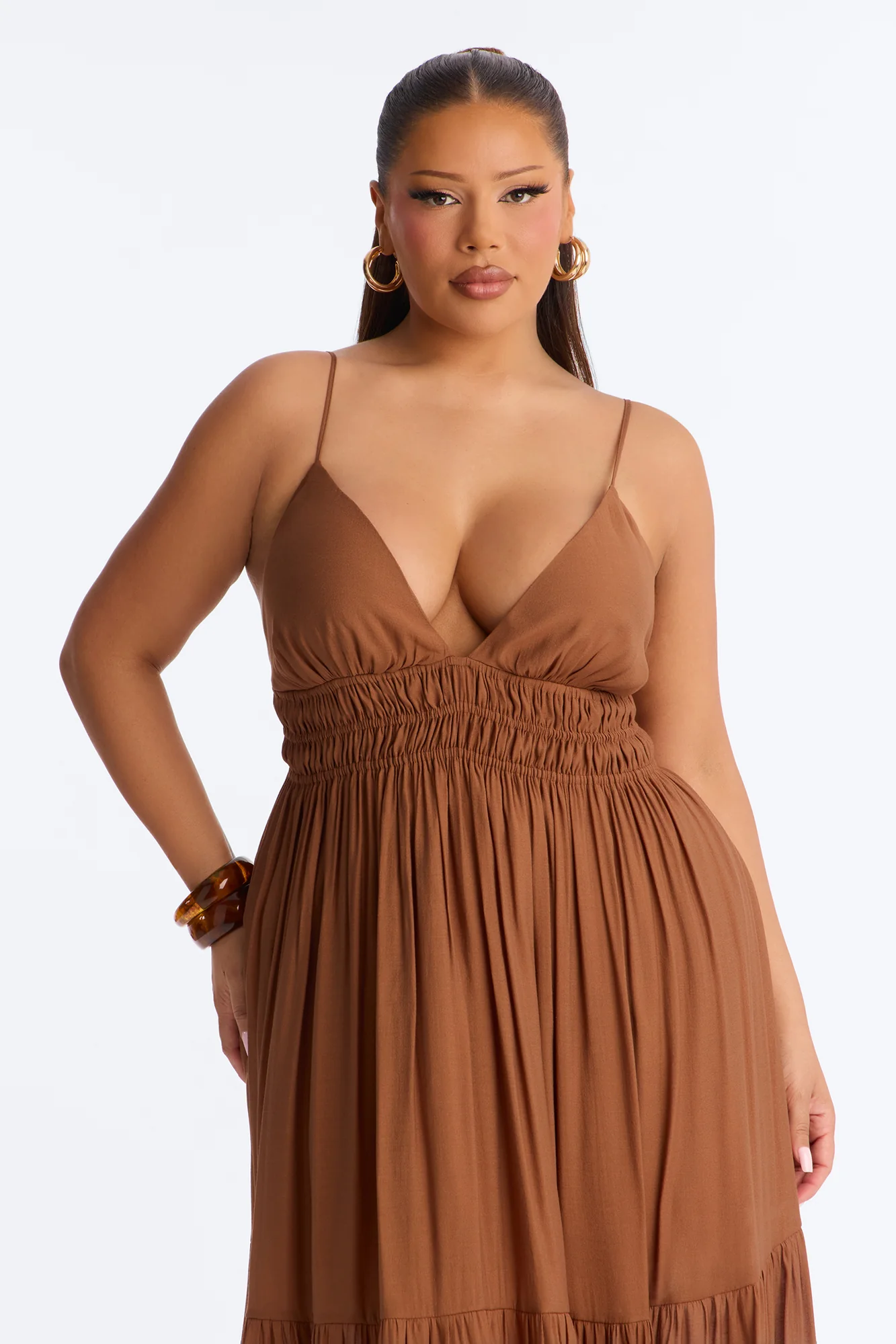 Daily Vibe Backless Maxi Dress - Brown - Image 6