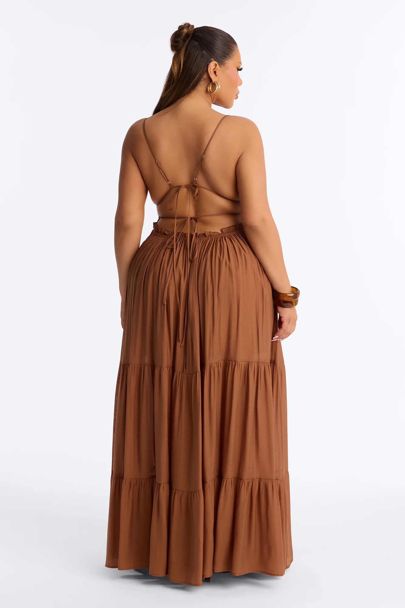 Daily Vibe Backless Maxi Dress - Brown - Image 8