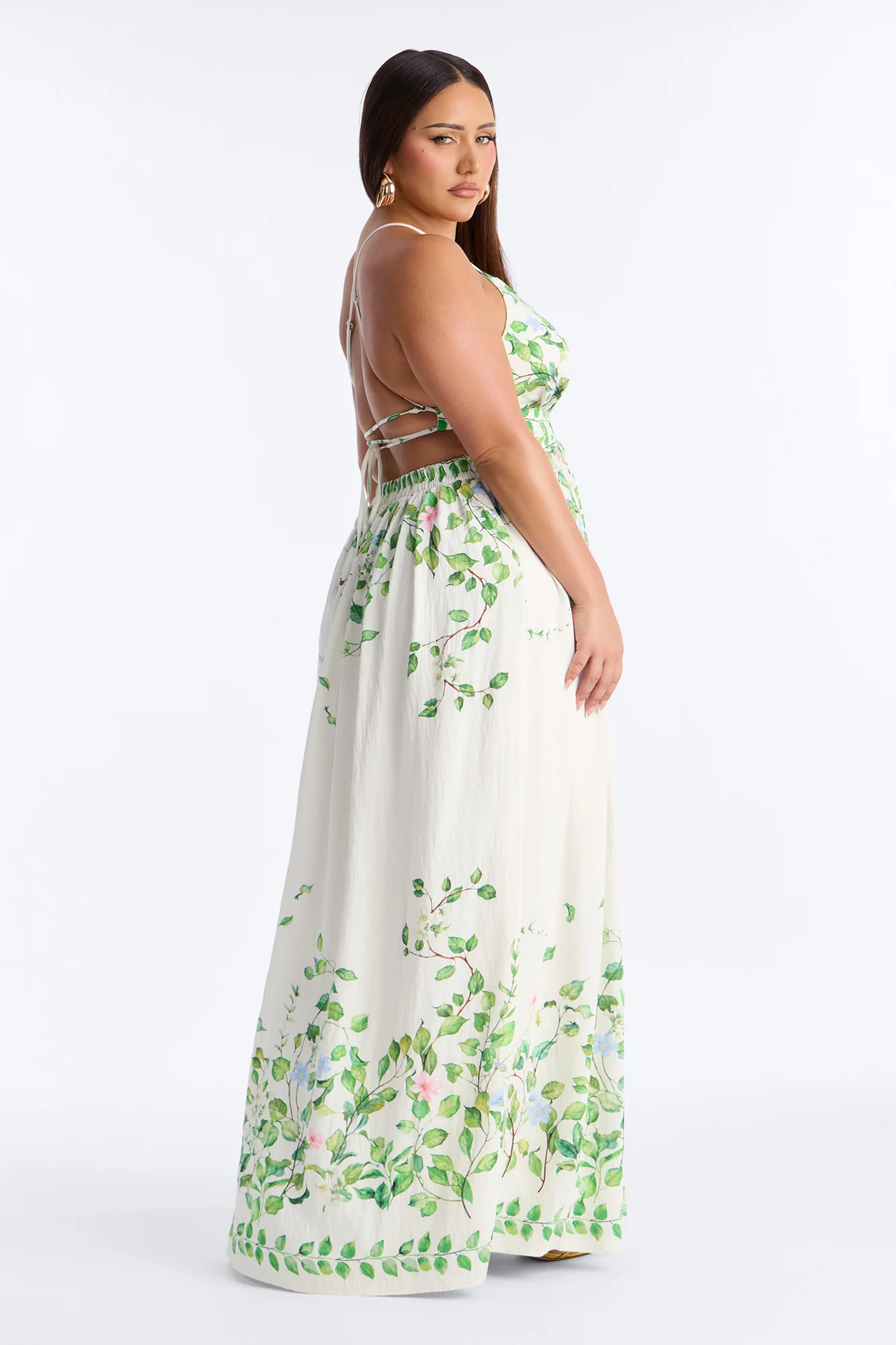 Dainty Love Linen Maxi Dress - Ivory/combo - Image 9