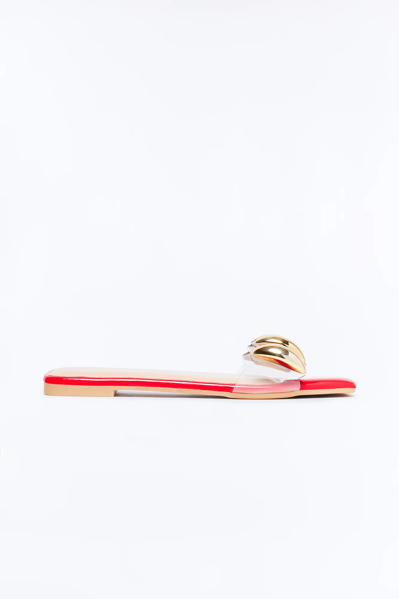 Dami Hardware Slip On Sandals - Red