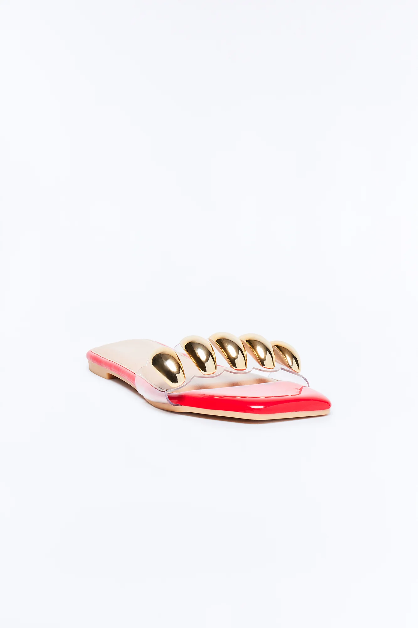 Dami Hardware Slip On Sandals - Red - Image 2