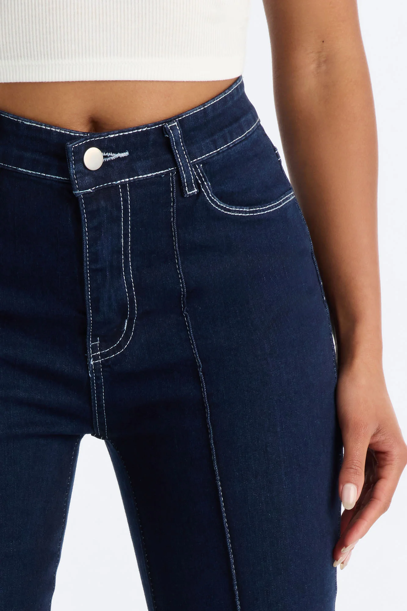 Dance Queen Stretch Flare Jeans - Dark Wash - Image 3