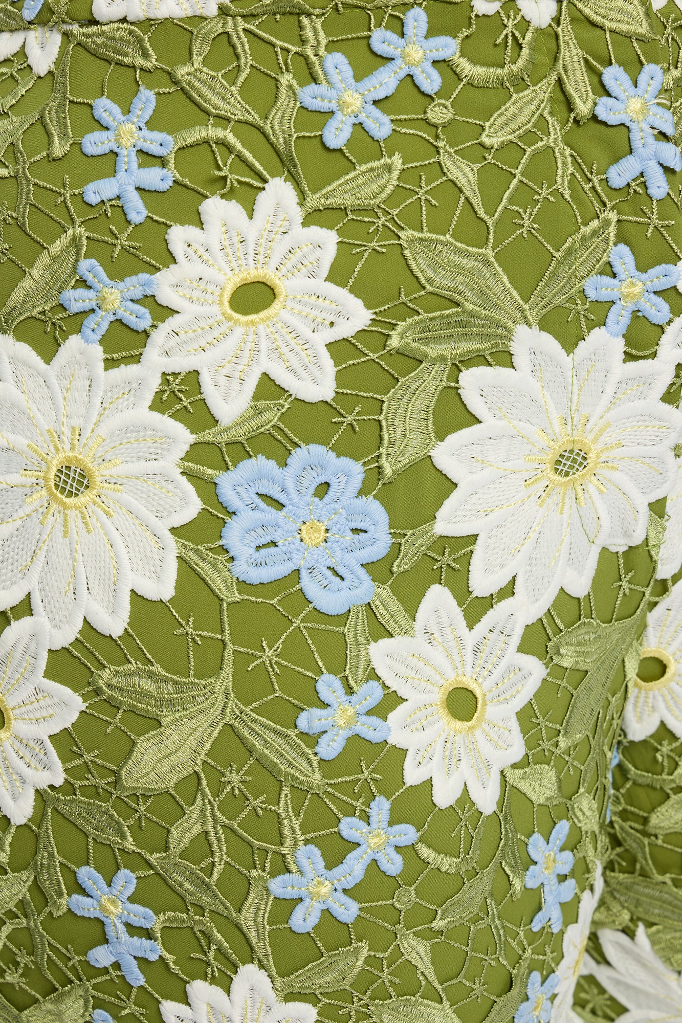 Dani Floral Embroidered Flare Pant - Chartreuse - Image 7