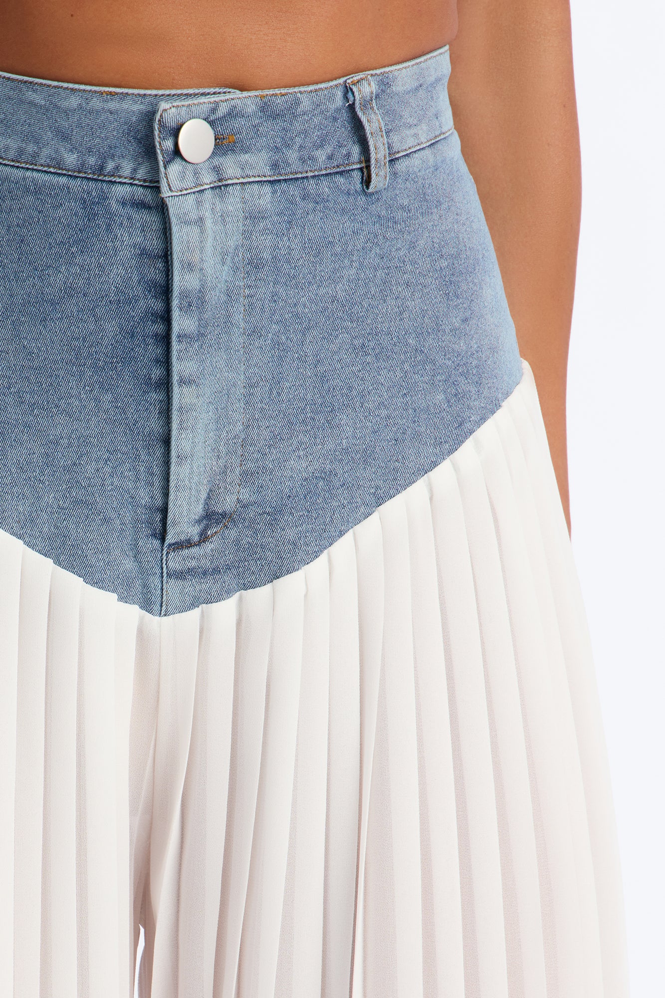Dania Pleated High Waisted Wide Leg Pant 34″ - White/combo - Image 2