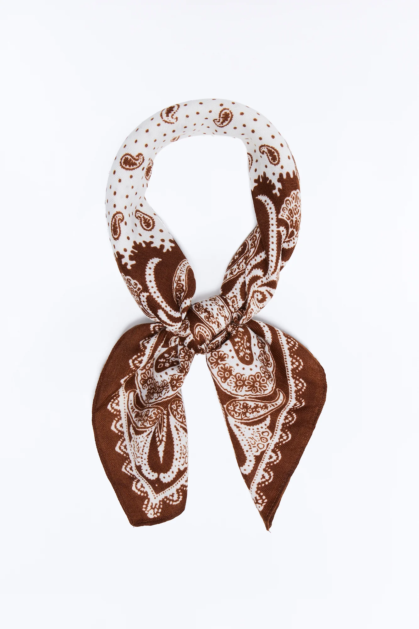 Daniela Paisley Oversized Head Scarf - Brown - Image 3