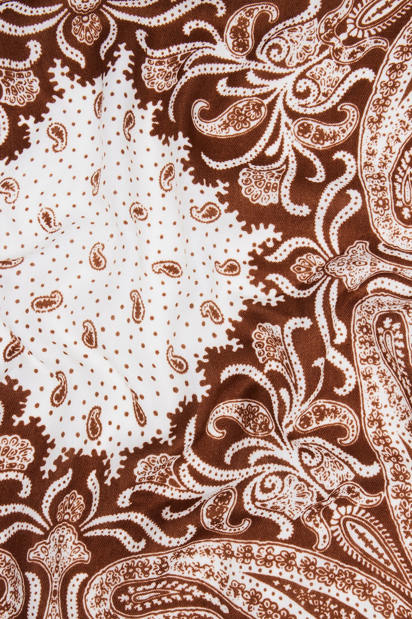 Daniela Paisley Oversized Head Scarf - Brown - Image 4