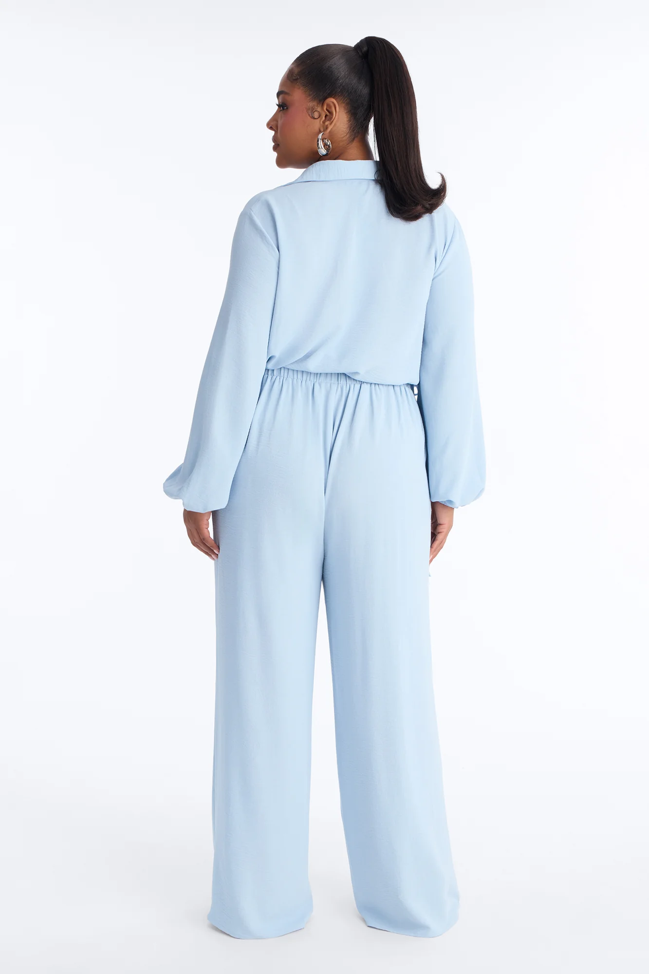 Daniela Wide Leg Pant Set - Light Blue - Image 7