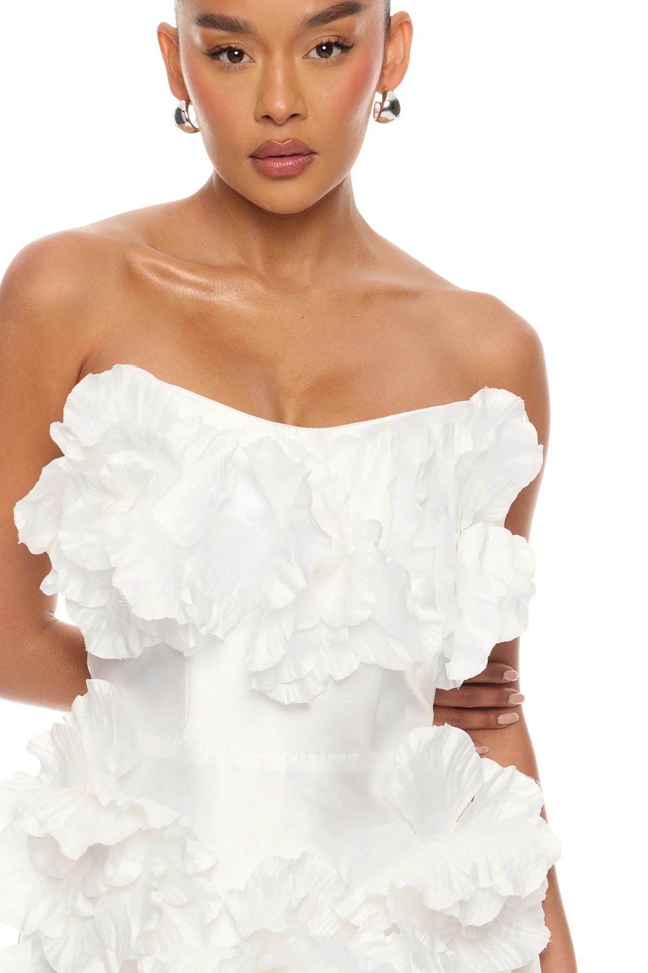Dara Draped Taffeta Mini Dress - White - Image 3