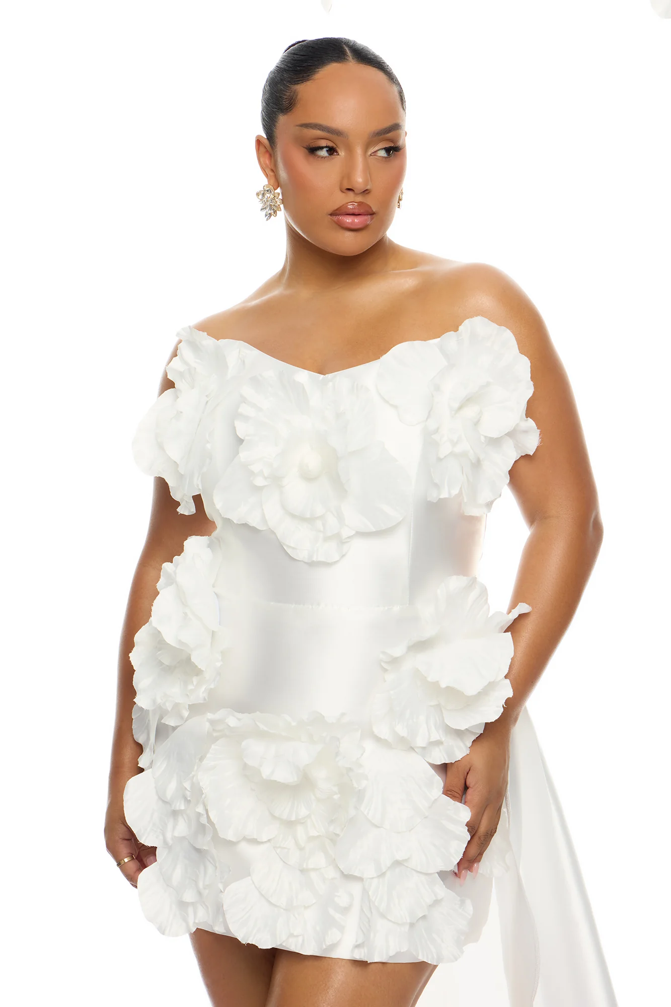 Dara Draped Taffeta Mini Dress - White - Image 6